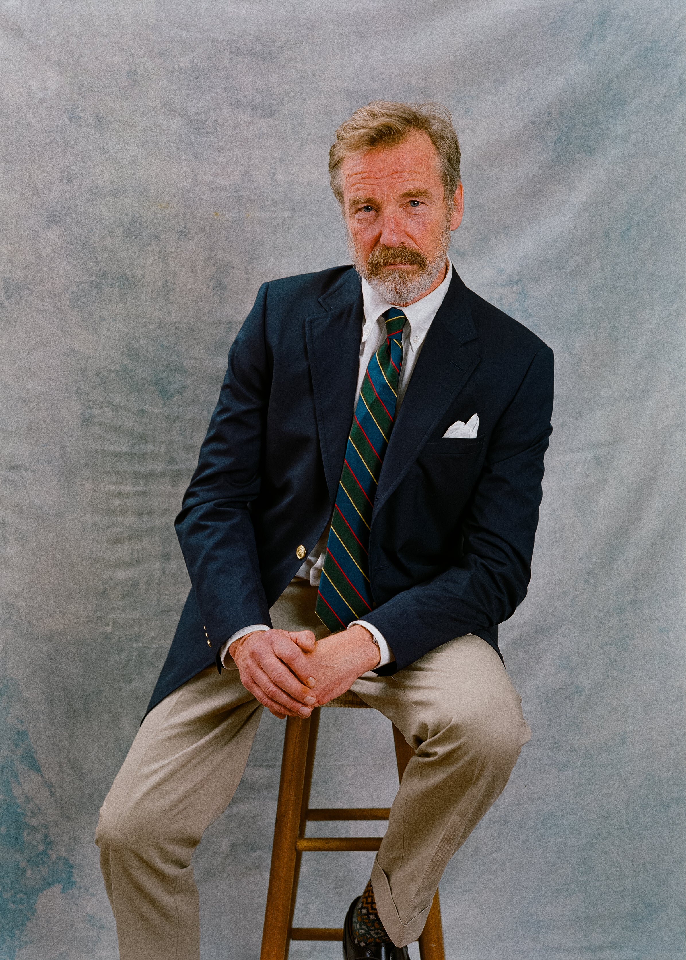 Made-in-USA Soft Make Solid Navy Tropical Wool Ivy Blazer