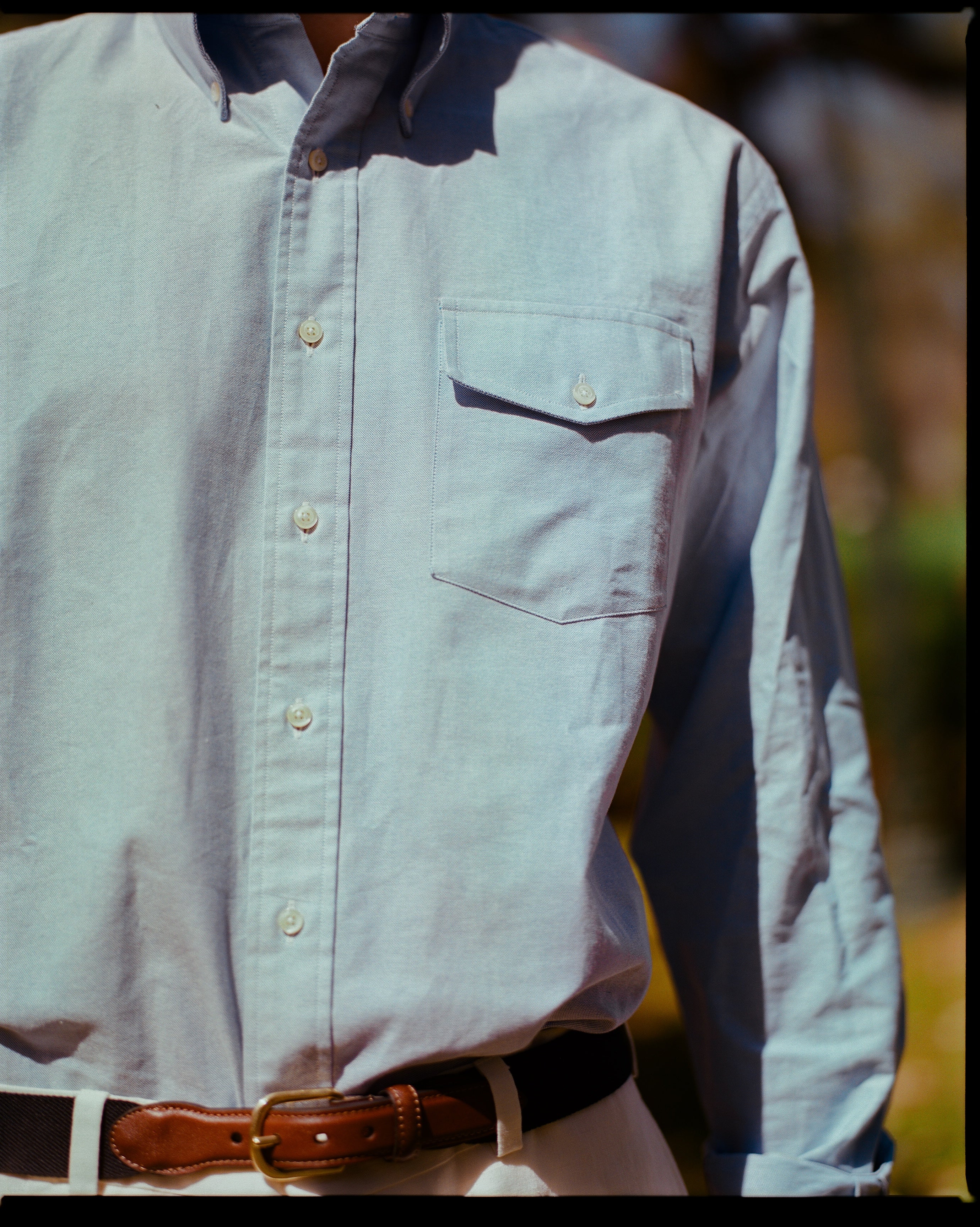 Made-in-USA Flap Pocket Blue Oxford Cloth Button Down Shirt - Classic Fit