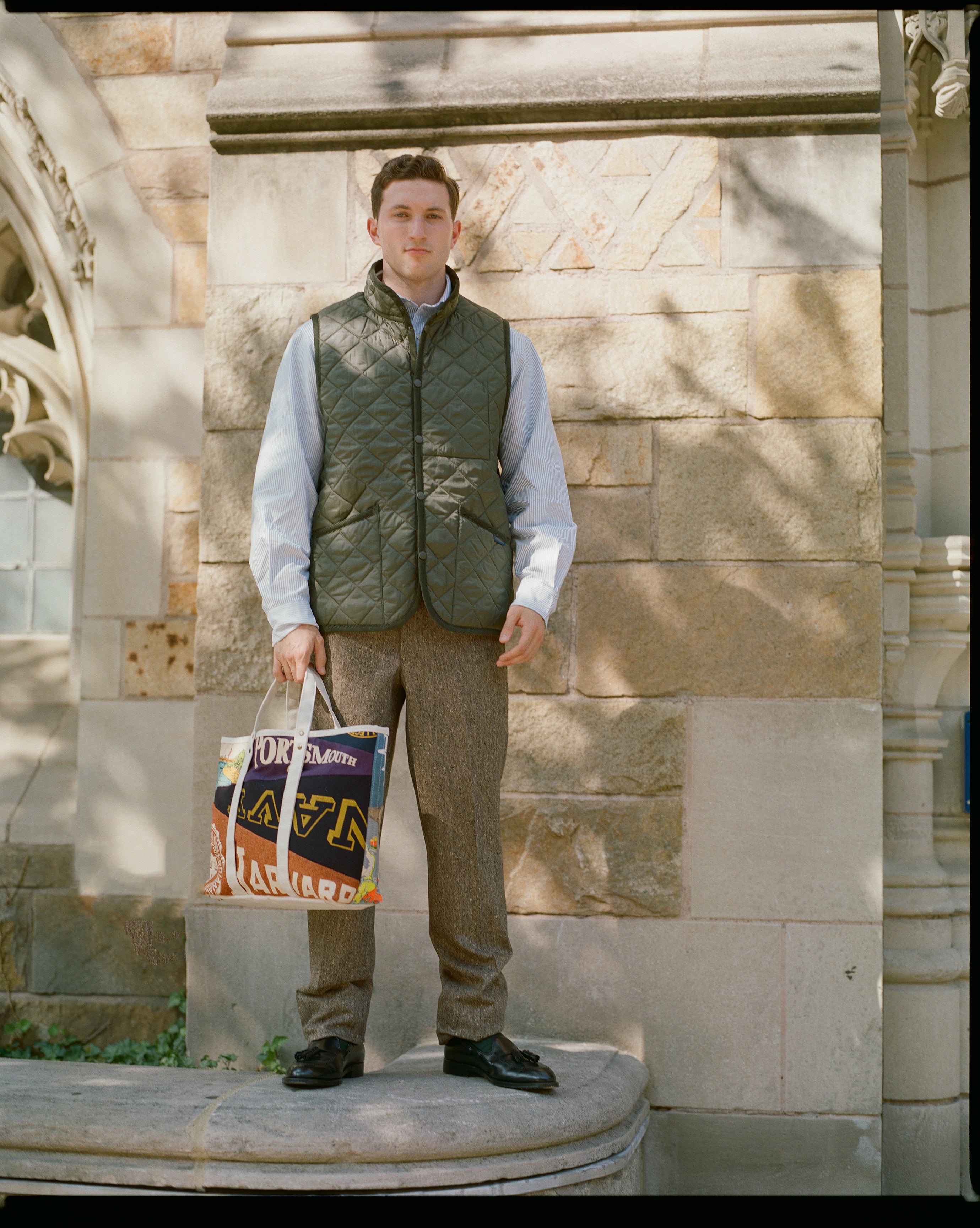 Made-in-England Lavenham Olive Mickfield Quilted Gilet