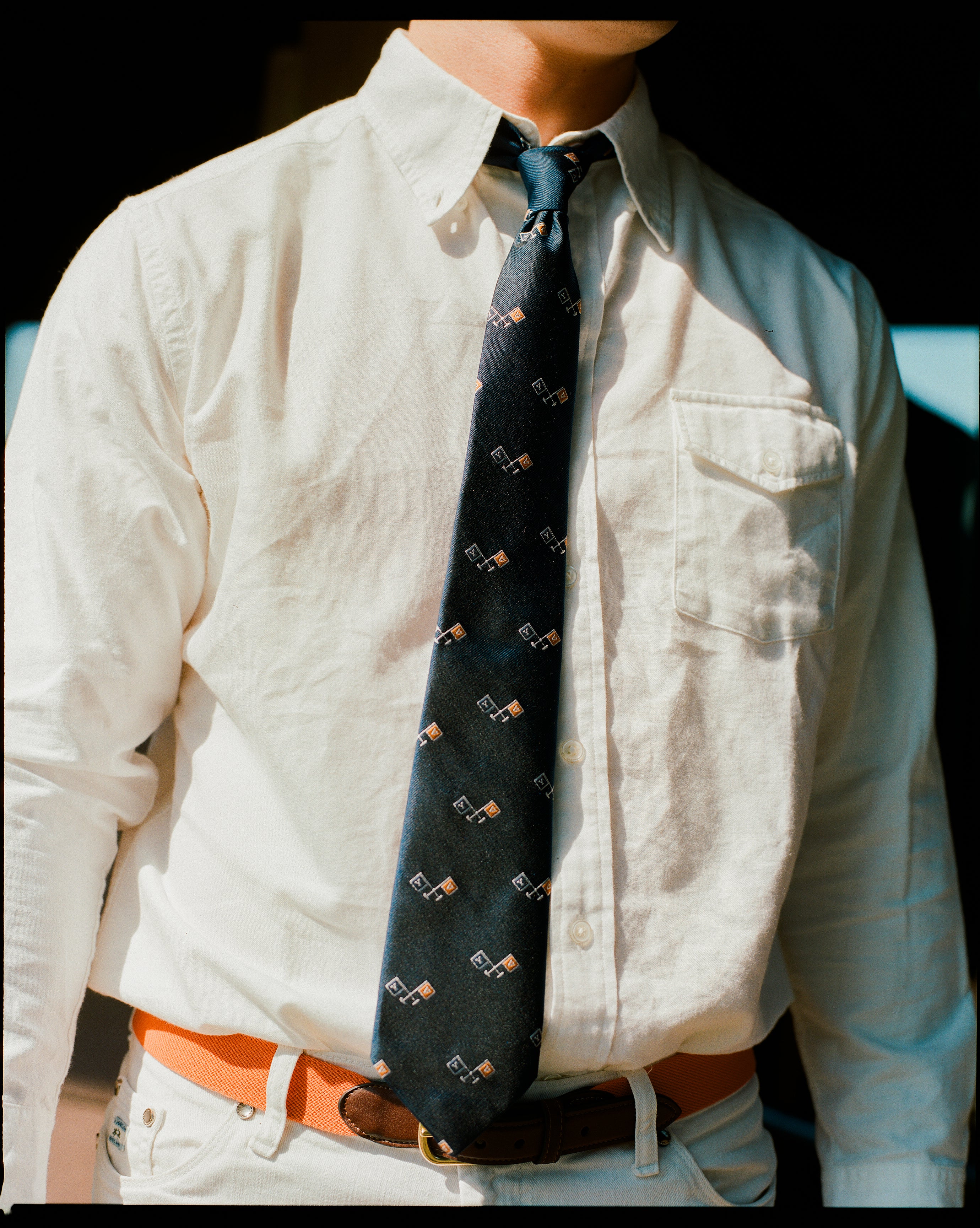 Made-in-USA Solid Orange Belgian Stretch Surcingle Belt