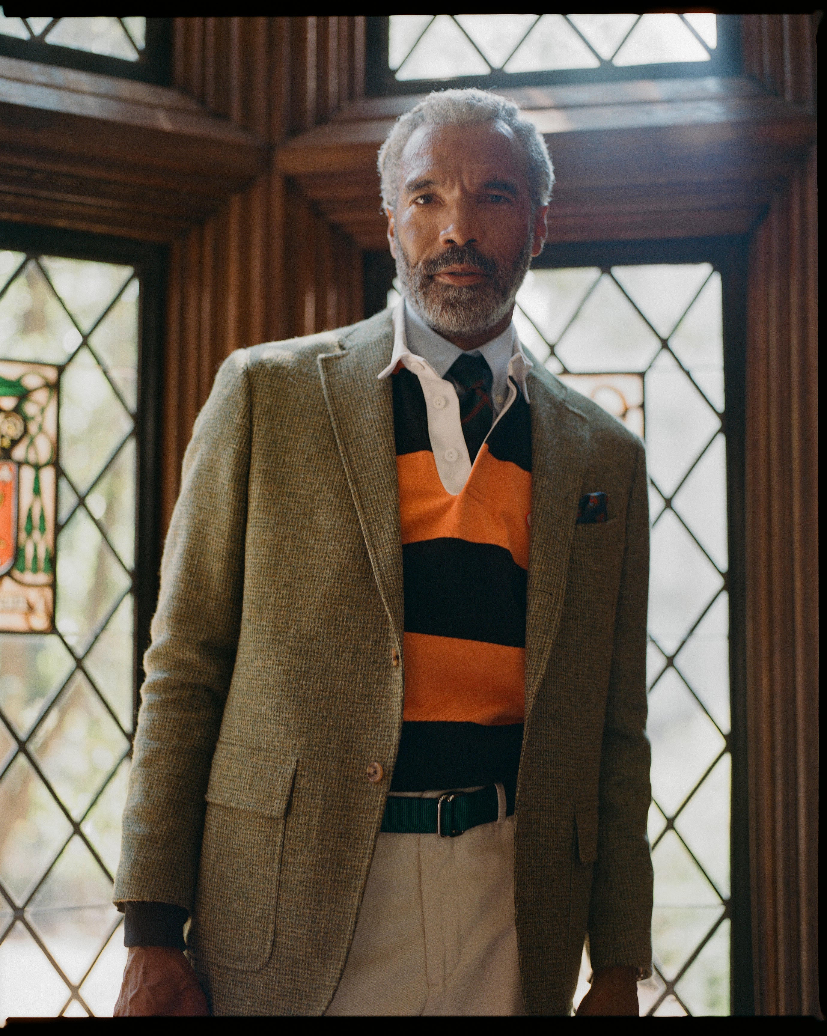 Made-in-USA Orange Guard Stripe J. Press Seal Cotton Rugby