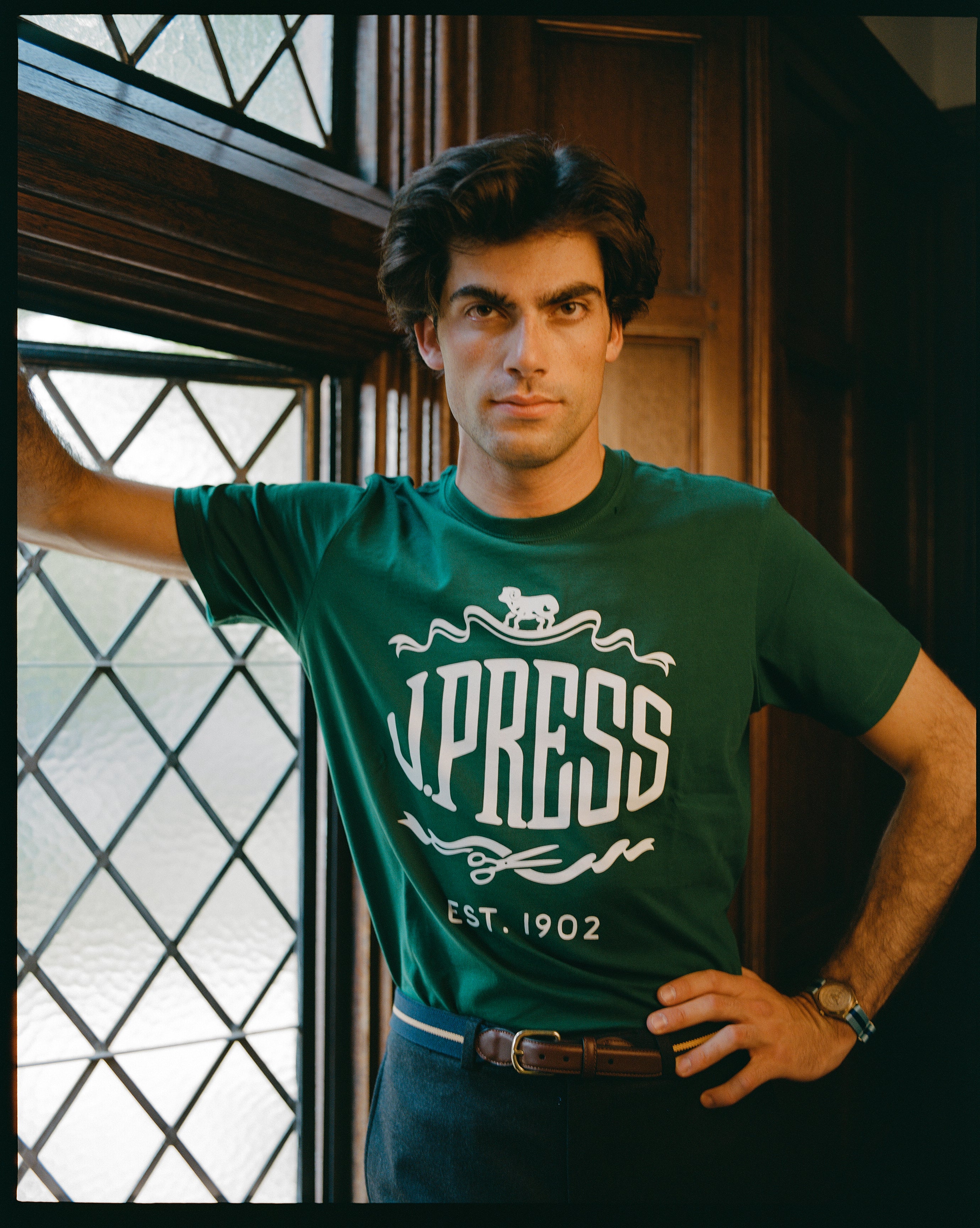 Hunter Green J. Press "Sheep & Shears" Logo T-Shirt