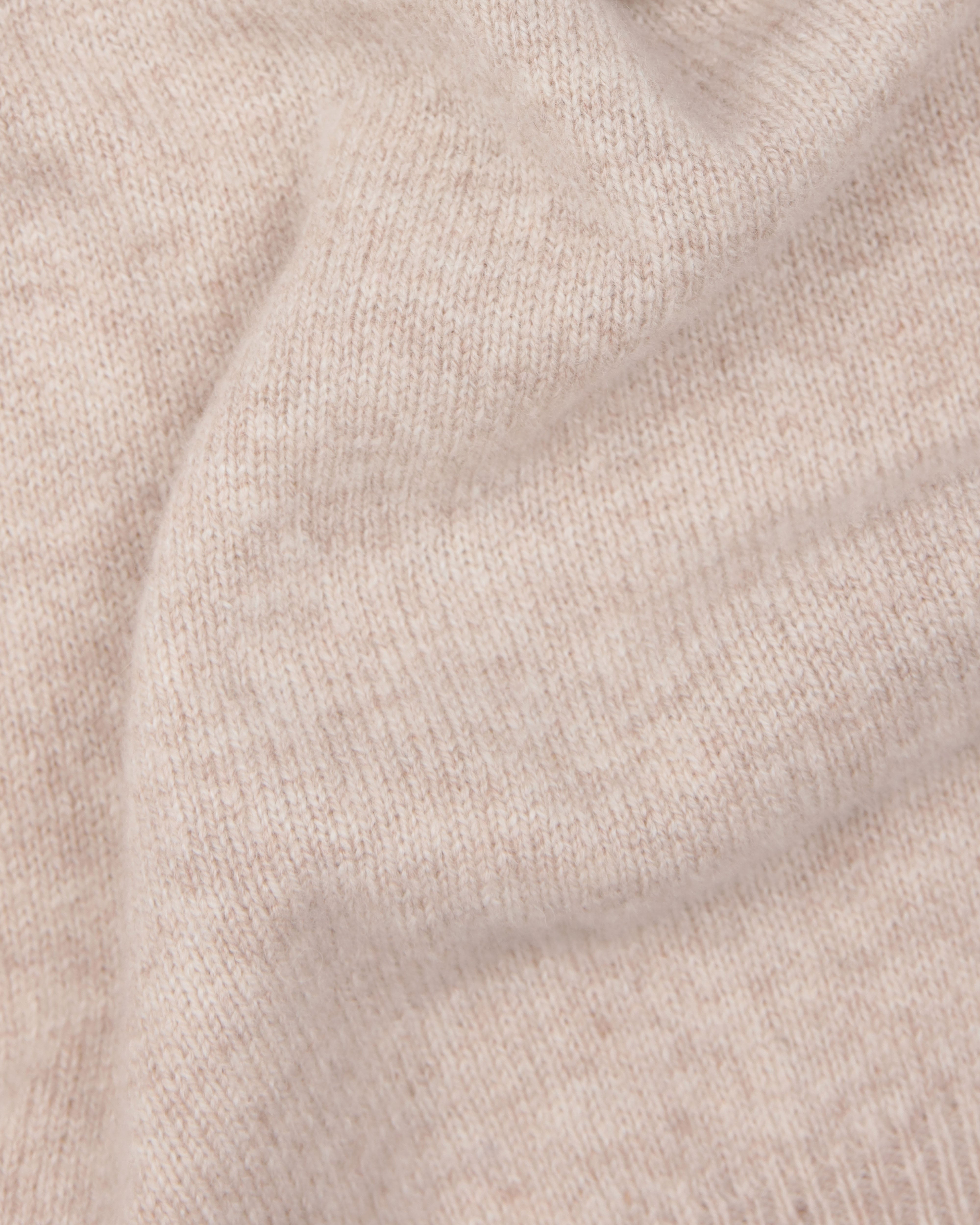 Tan Lambswool Quarter Zip-up Sweater