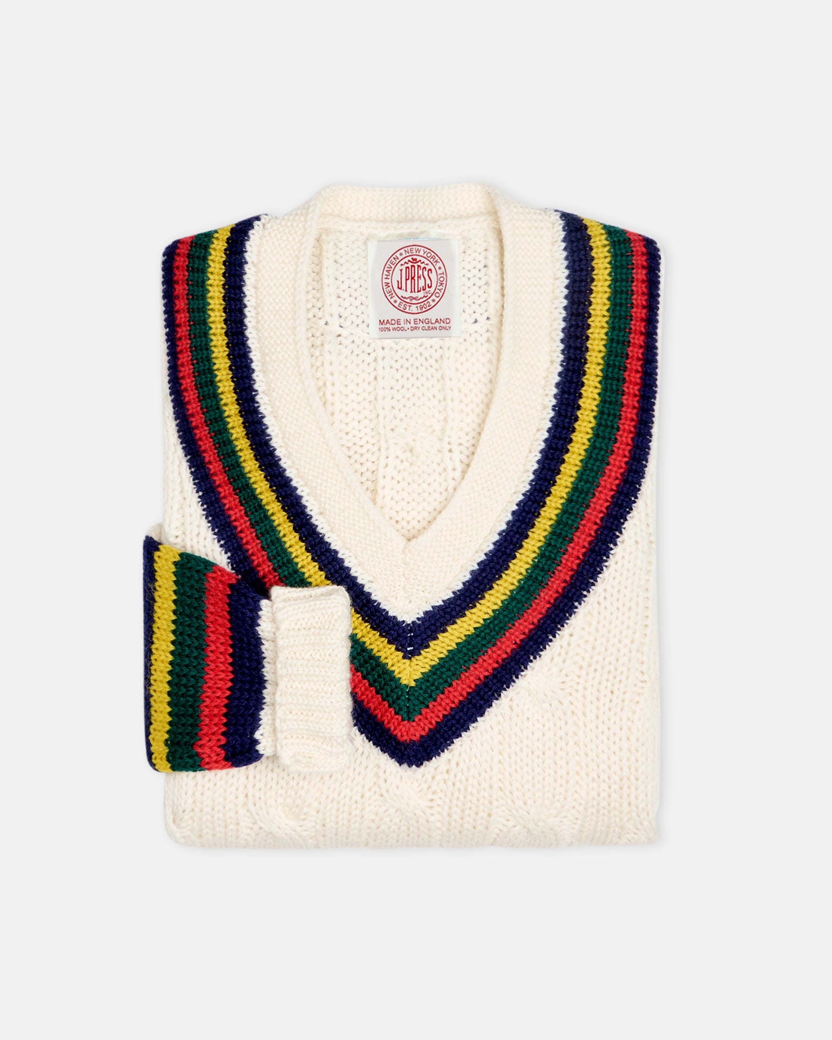 Made-in-England Cableknit Cricket Sweater