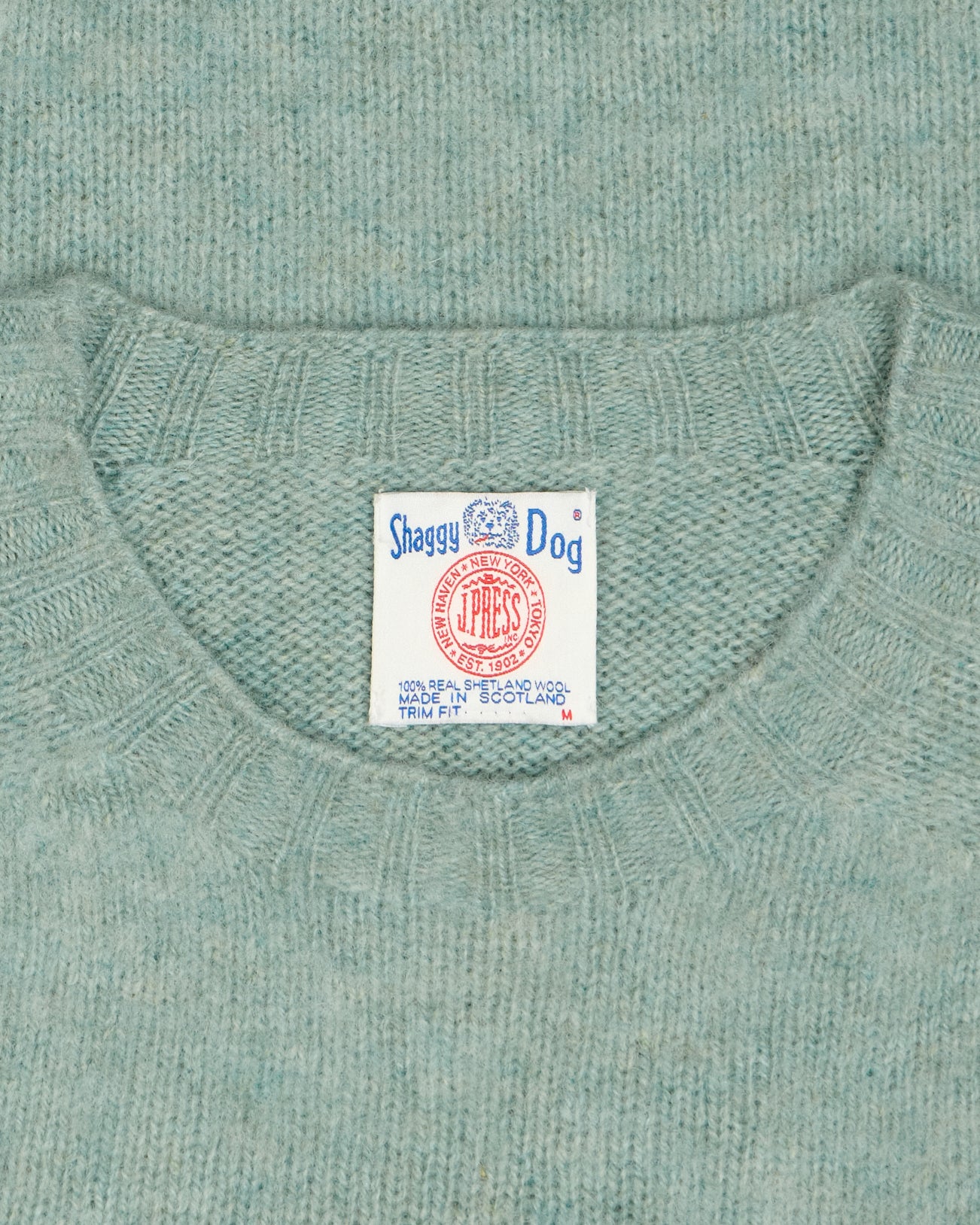 Made-in-Scotland Pale Blue Shaggy Dog Icon Sweater - Trim Fit