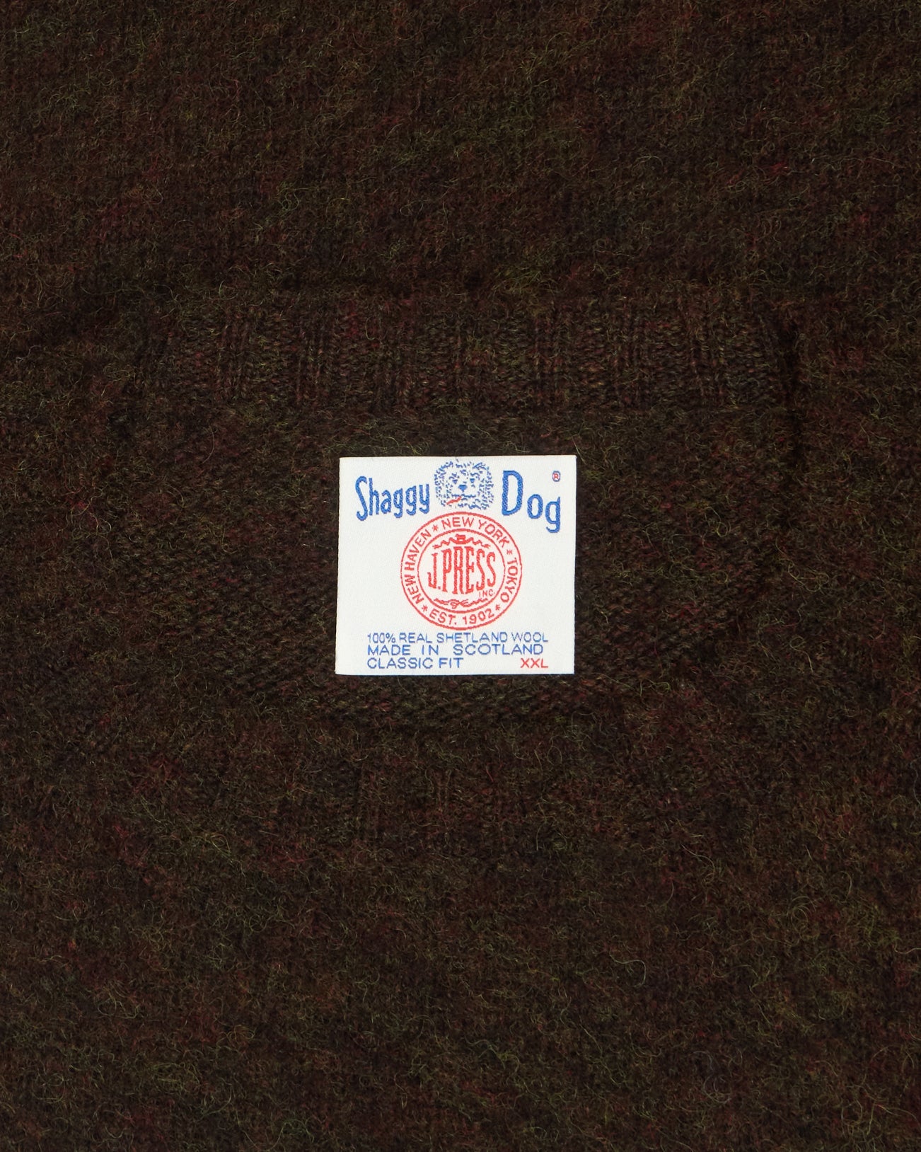 Made-in-Scotland Dark Brown Mix Shaggy Dog Sweater - Classic Fit