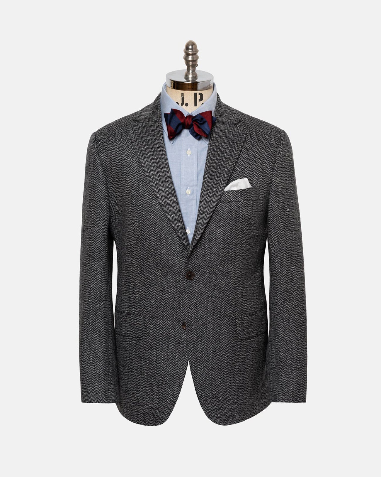 Made-in-Canada Light Grey Herringbone Pure Cashmere Sport Coat