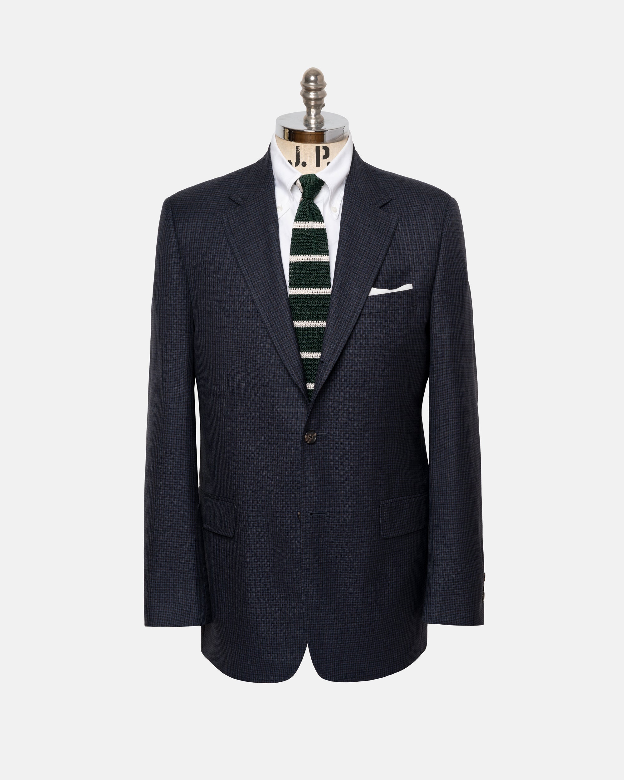Made-in-Canada Navy Mini-check Sport Coat - Custom Make