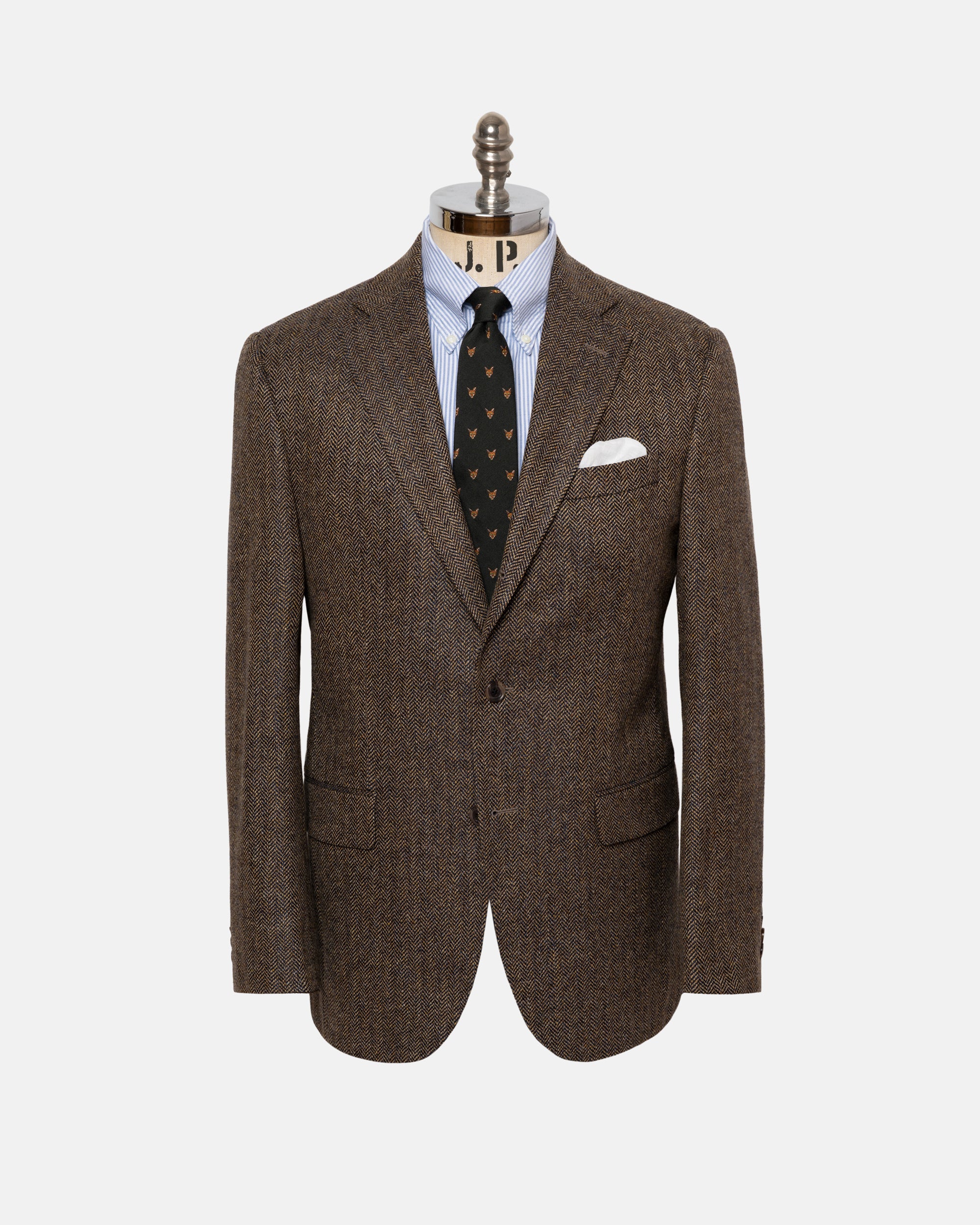 Made-in-Canada Tan Herringbone Wool/Cashmere Sport Coat