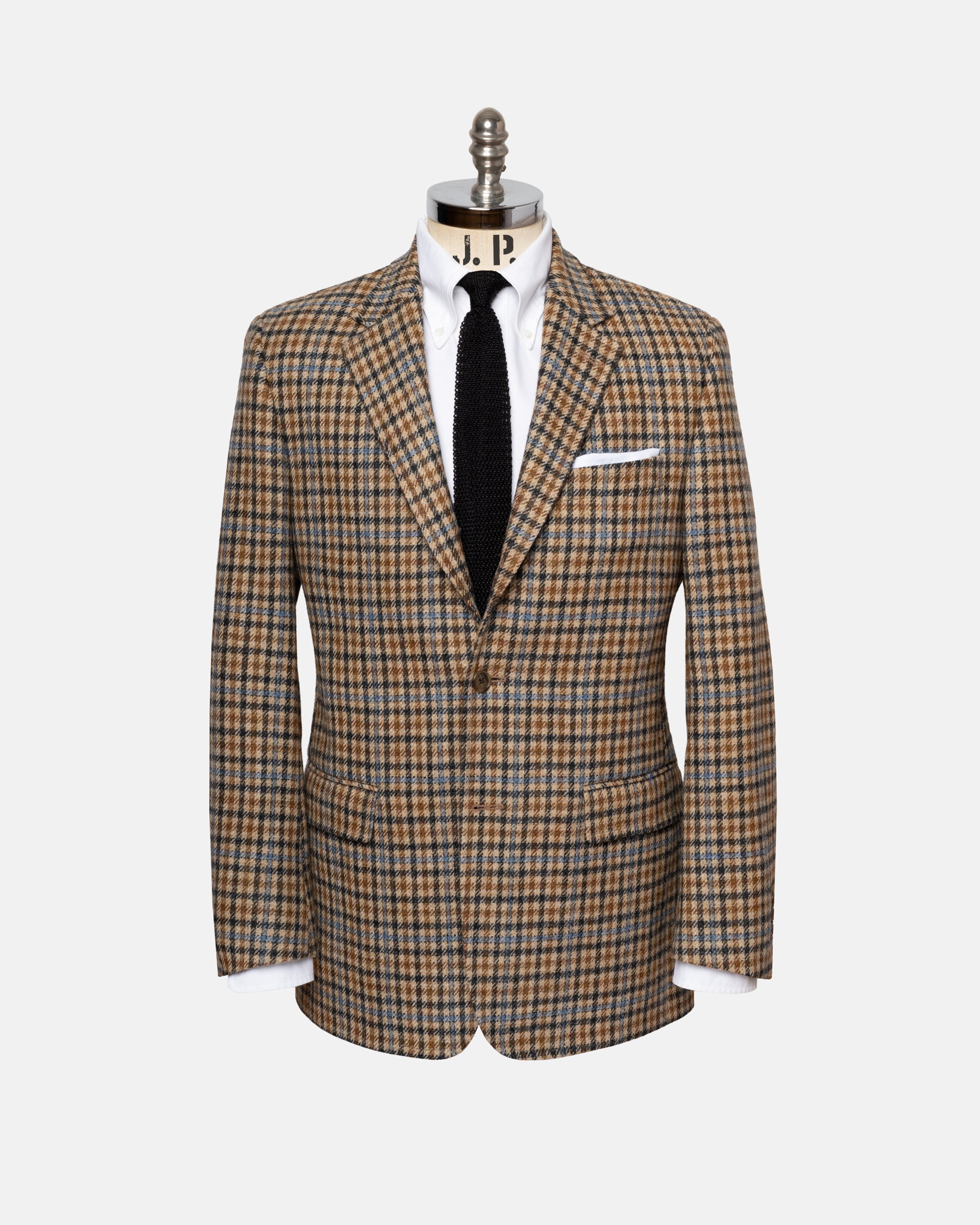 Made-in-Canada Tan Check with Blue Windowpane Sport Coat