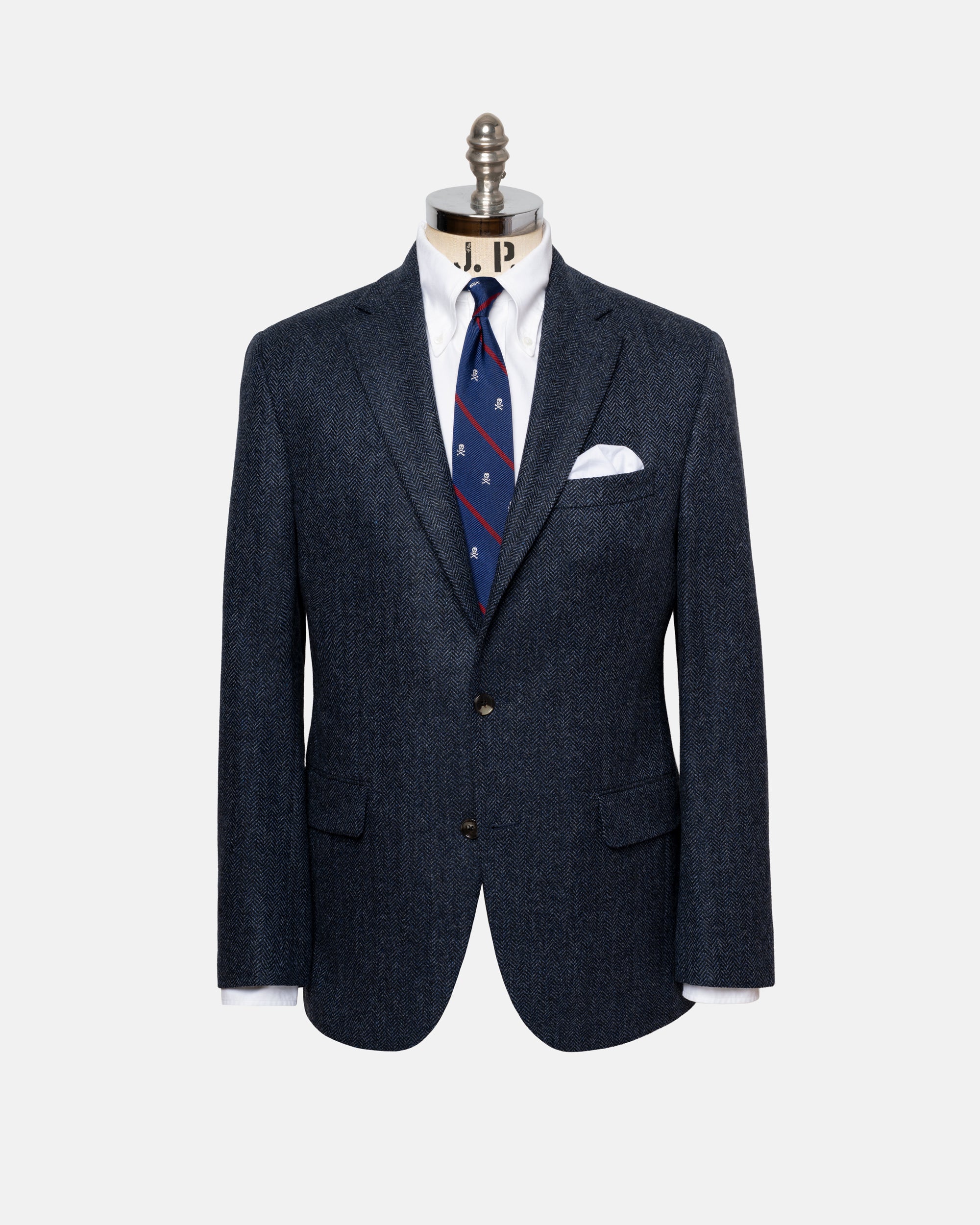 Made-in-Canada Blue Herringbone Wool/Cashmere Sport Coat