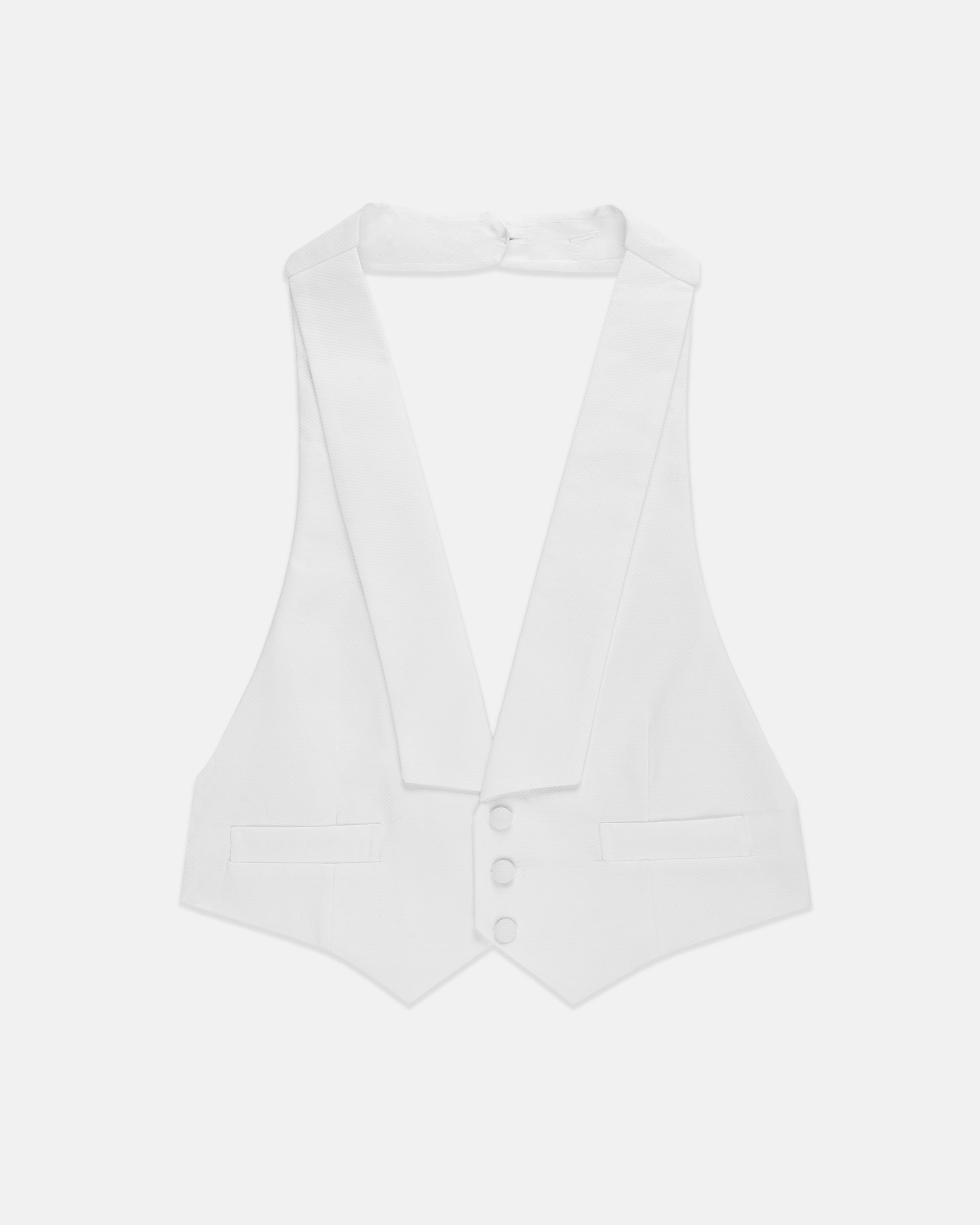 Made-in-USA White Pique Formal Vest