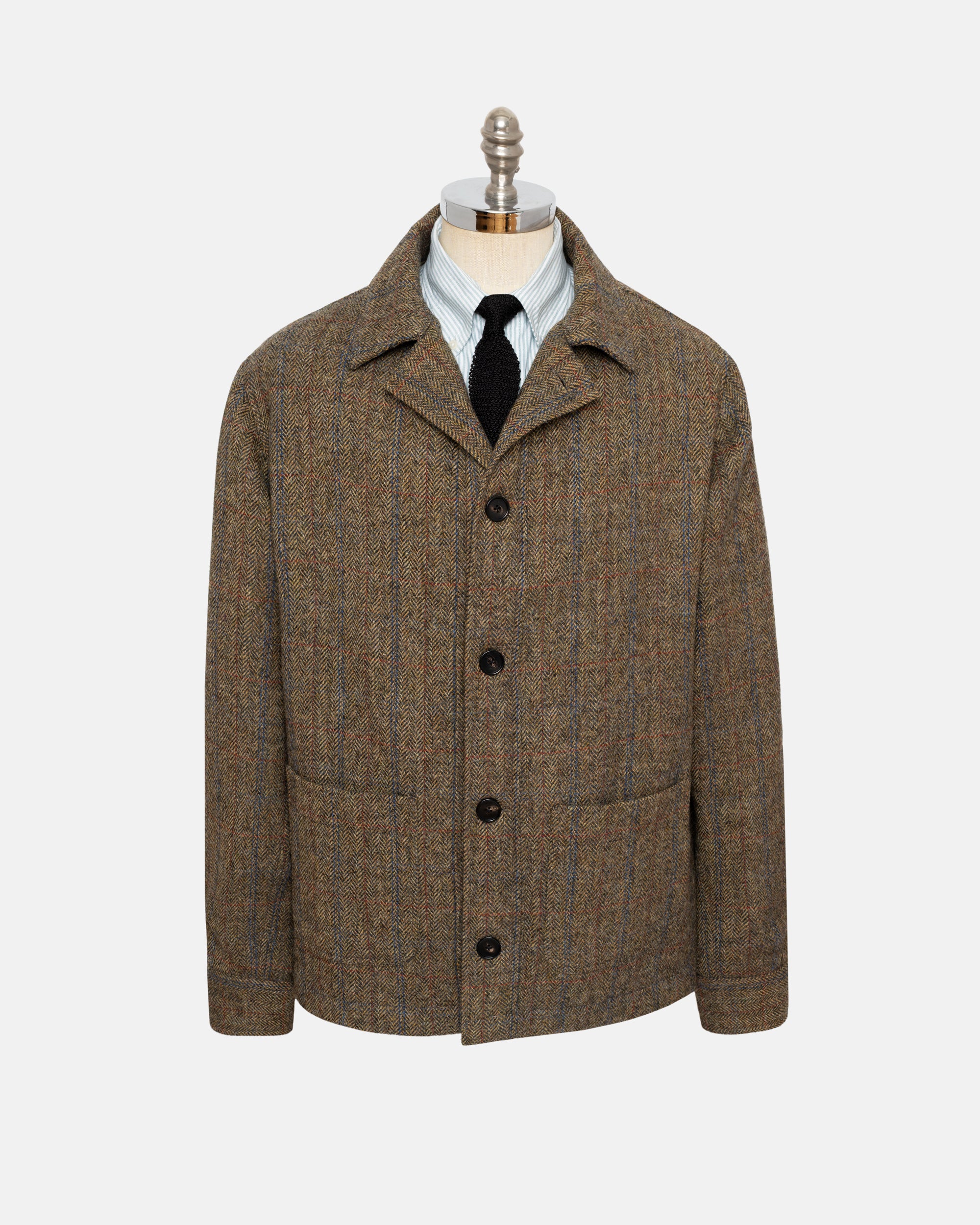 Made-in-England Tan Cheviot Tweed Chore Coat