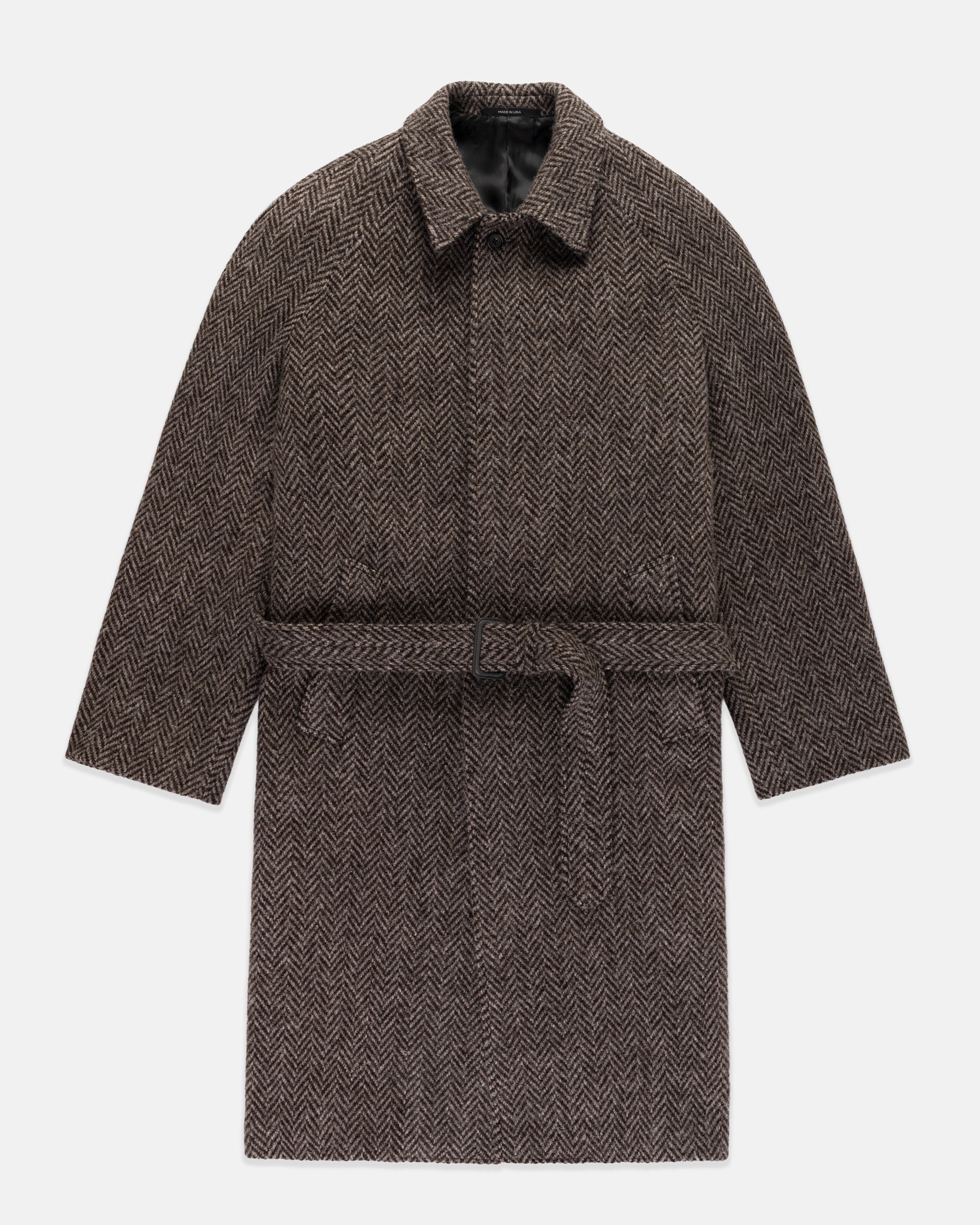 Made-in-USA Cheviot Tweed Top Coat