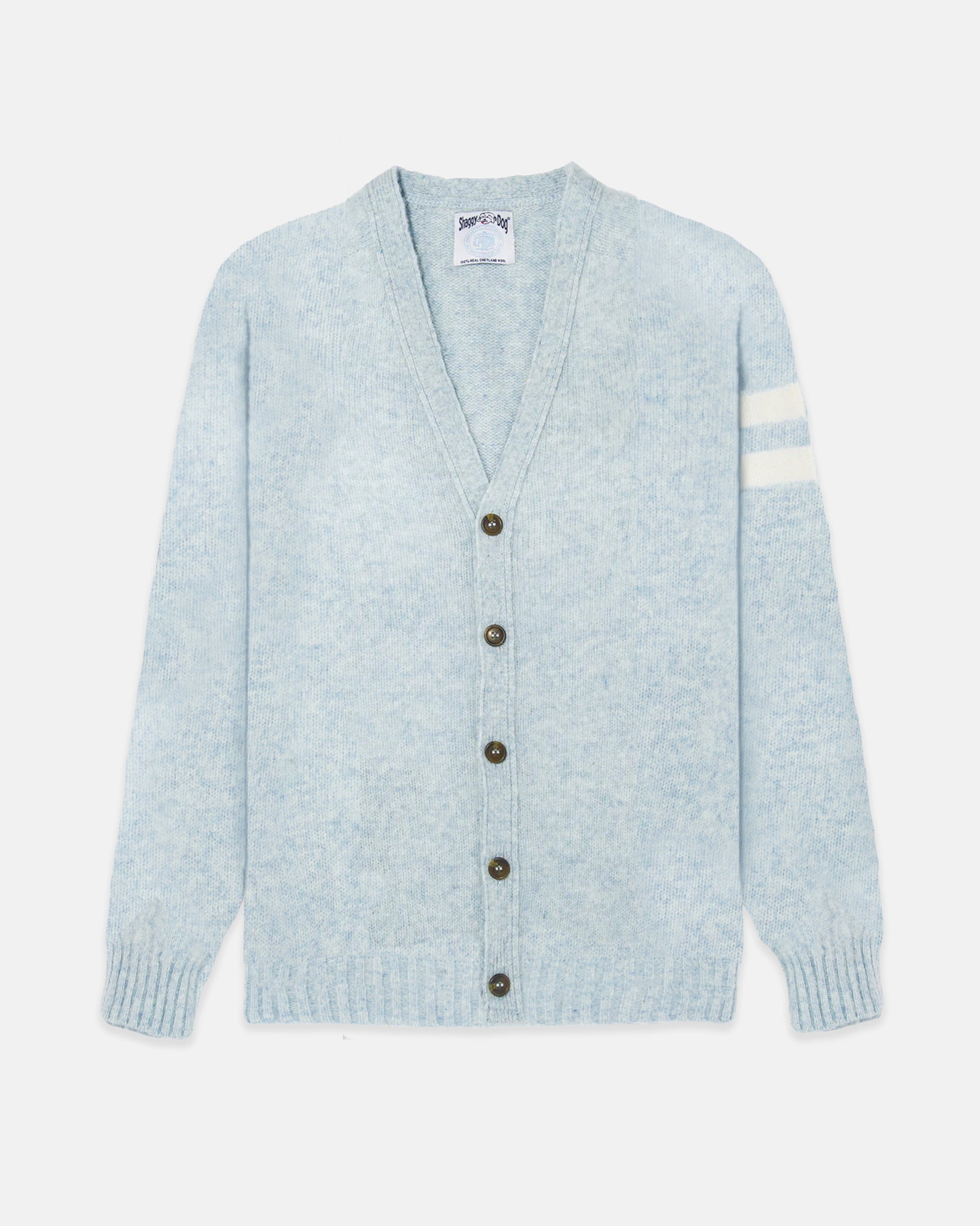 Made-in-Scotland Light Blue Shaggy Dog University Cardigan
