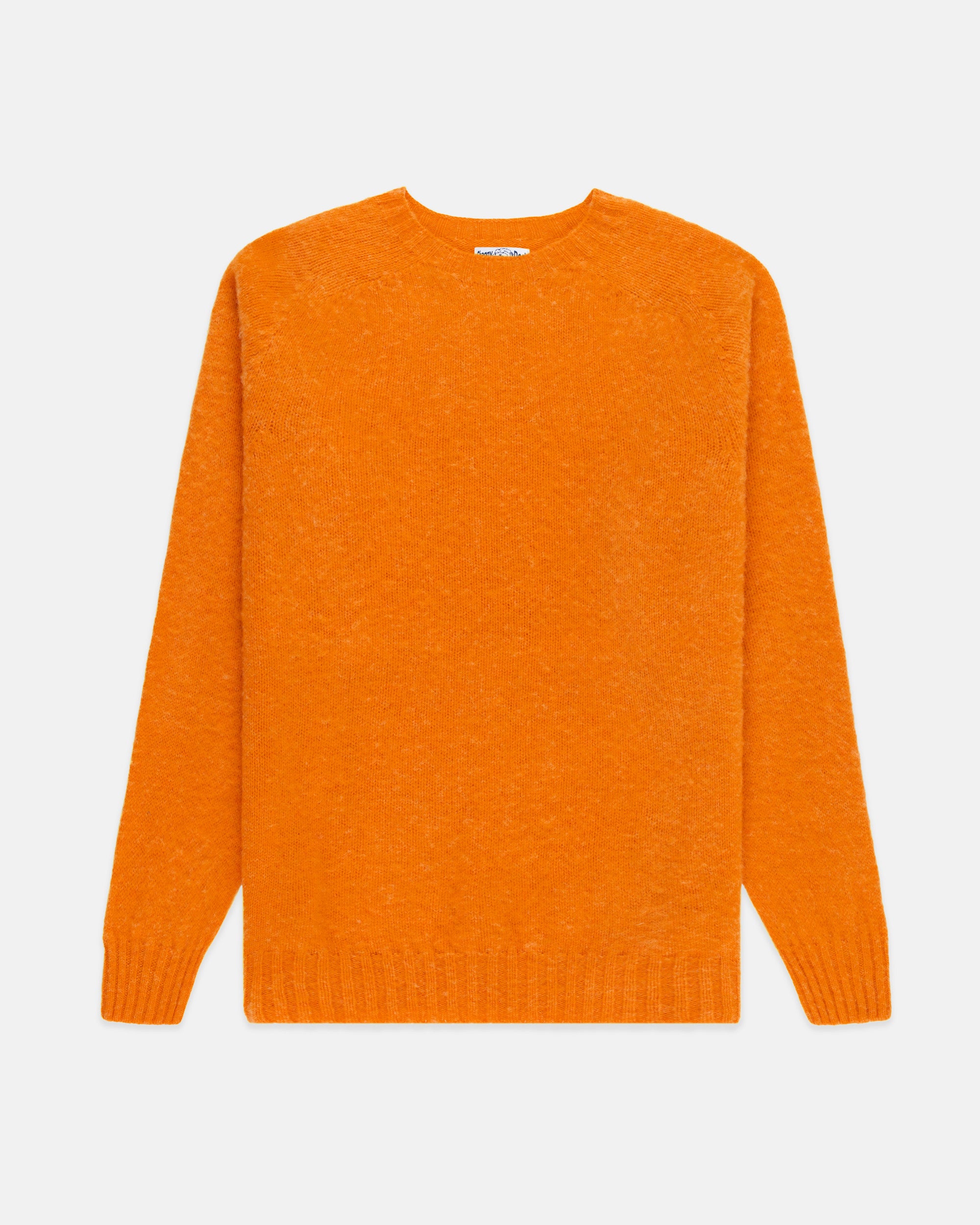 Made-in-Scotland Autumn Orange Shaggy Dog Sweater - Trim Fit