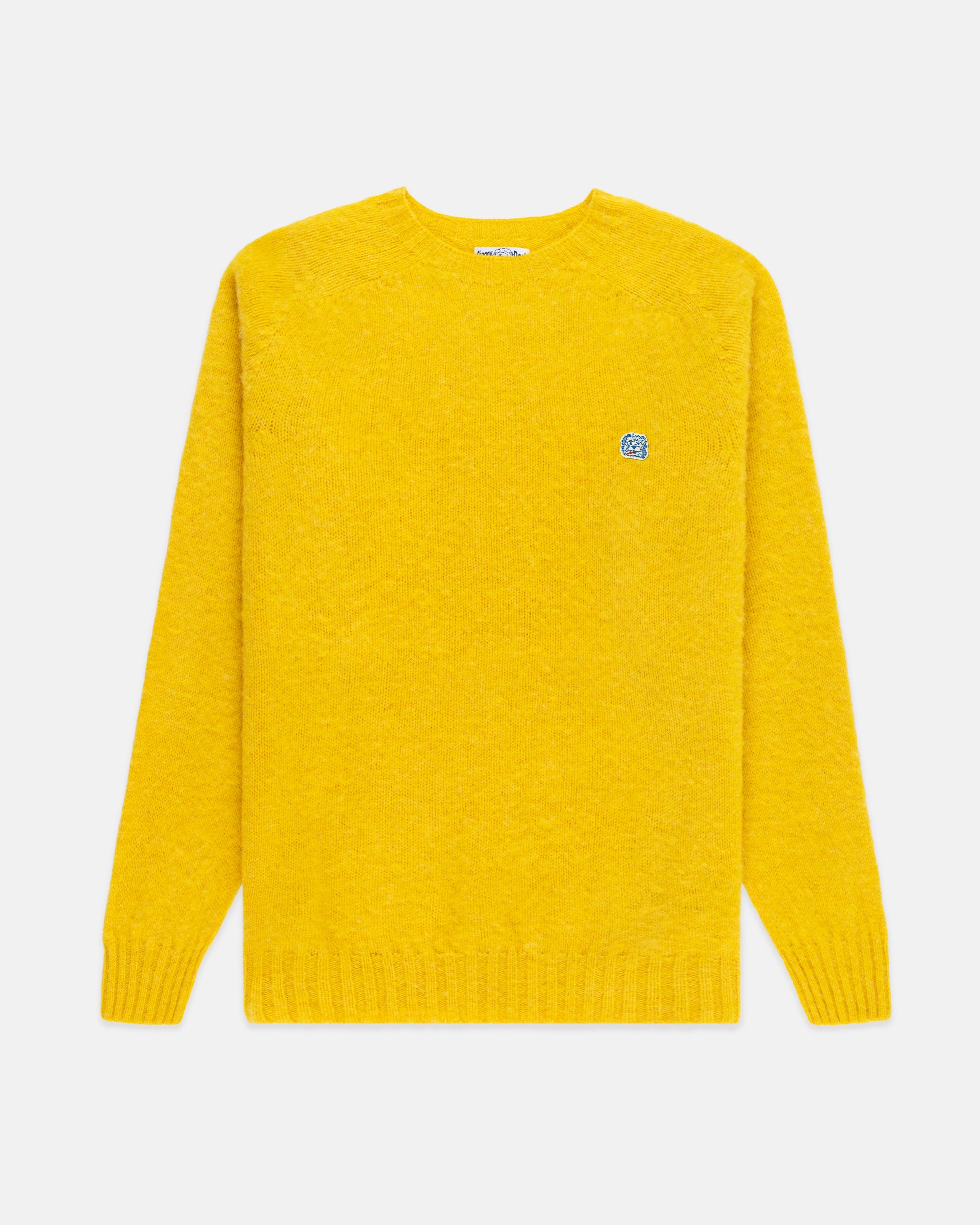 Made-in-Scotland Yellow Shaggy Dog Icon Sweater - Trim Fit