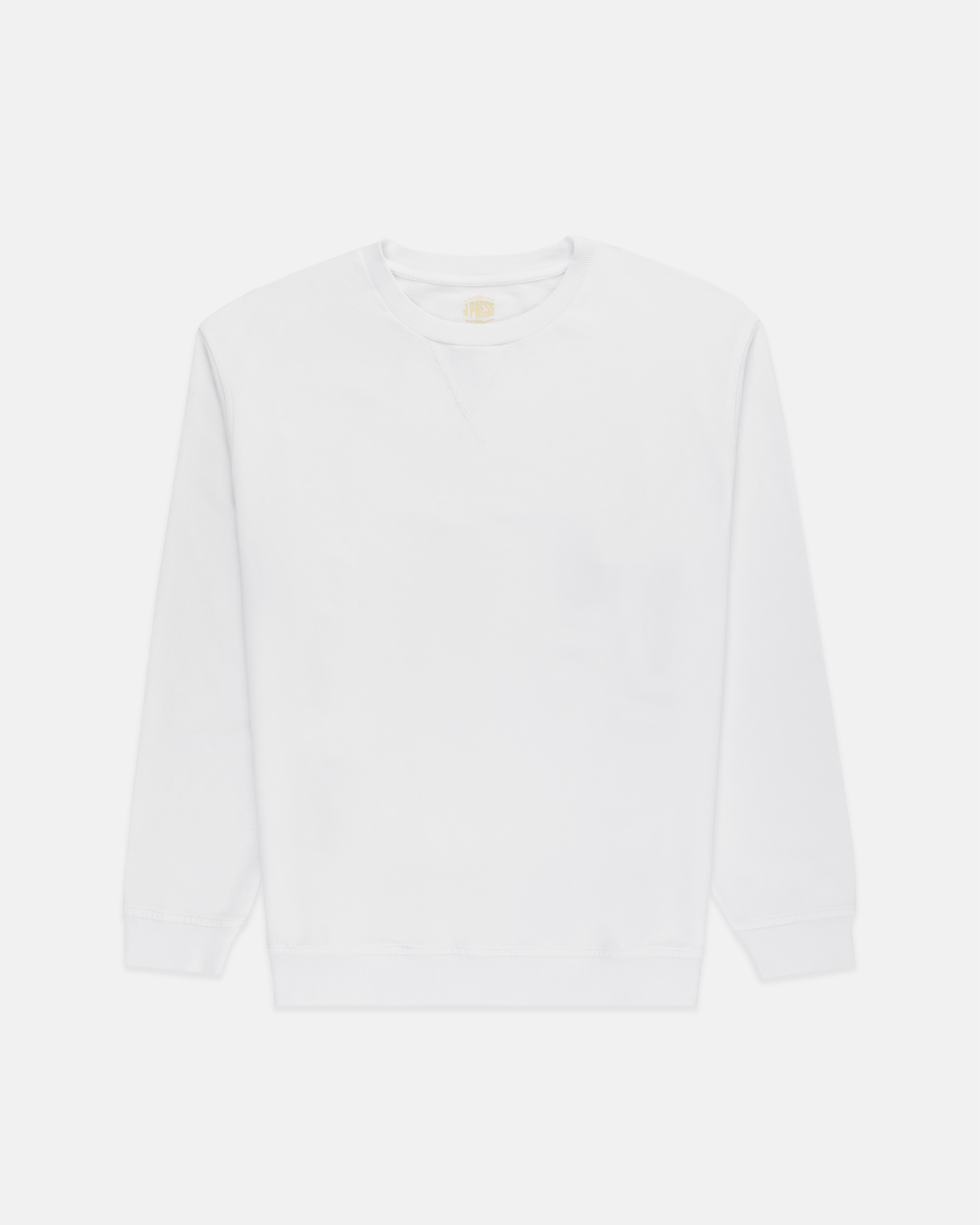 White Cotton Crewneck Sweatshirt
