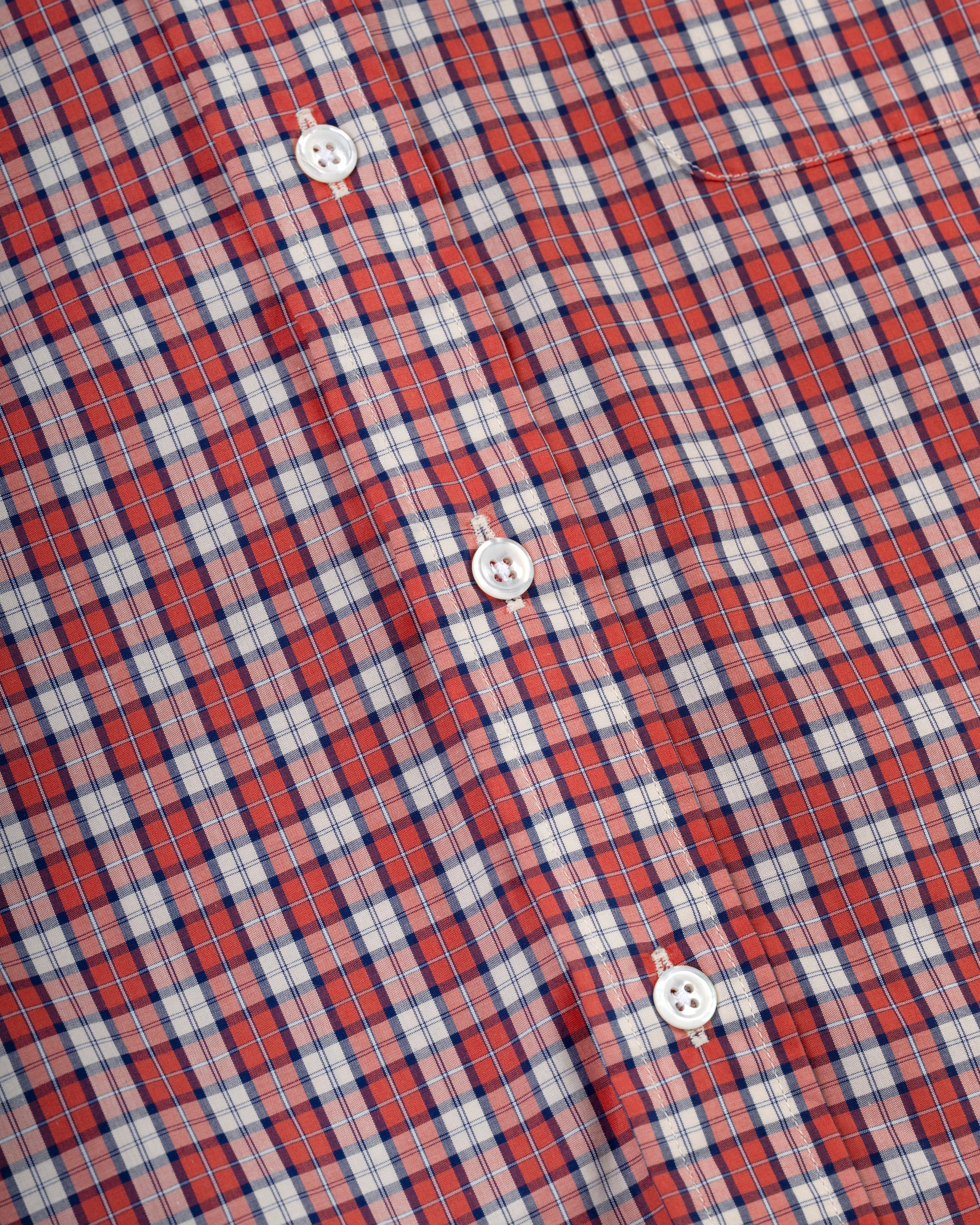 Made-in-USA Red Mini Tartan Button Down Sport Shirt - Classic Fit