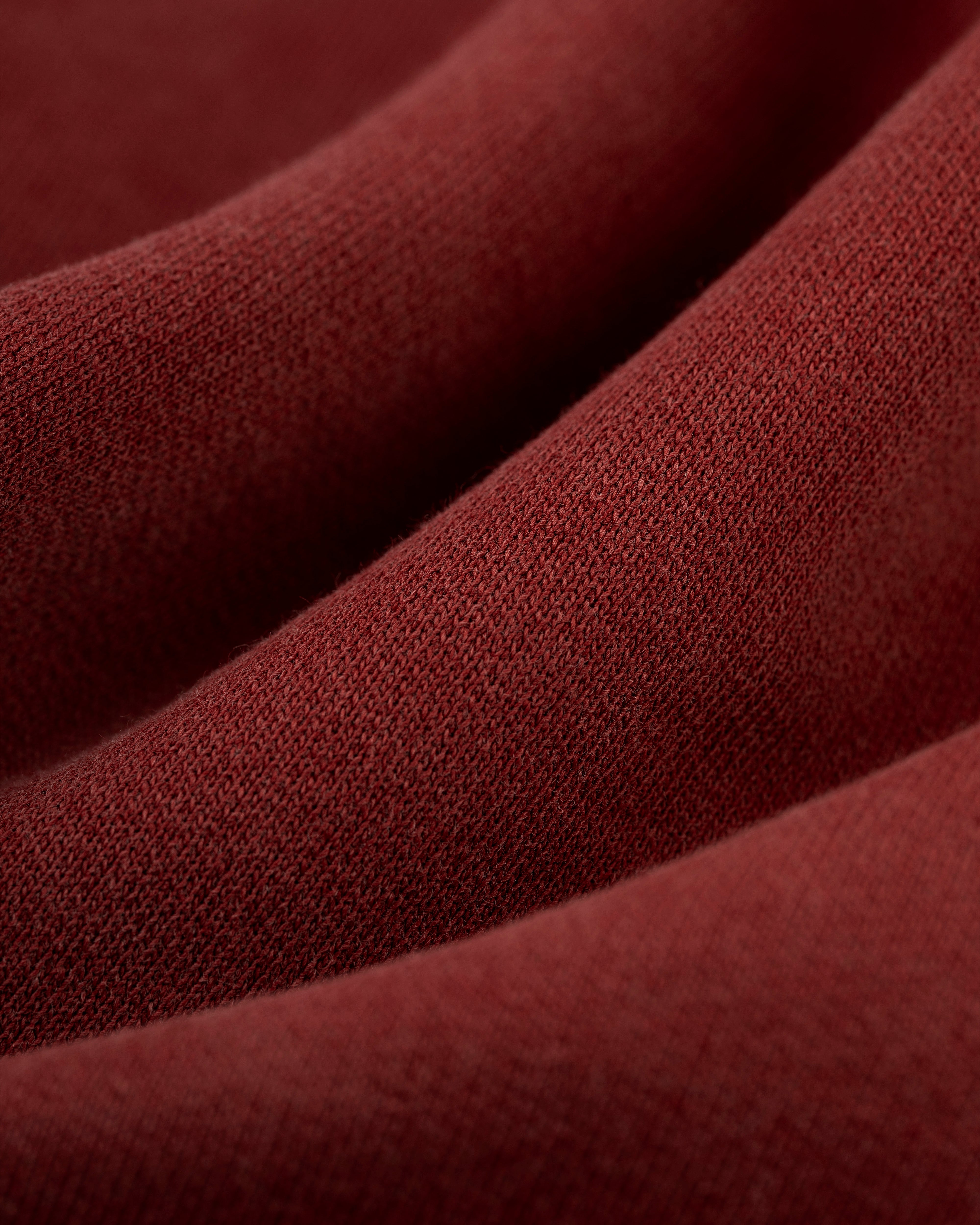 Dark Red Cotton Crewneck Sweatshirt