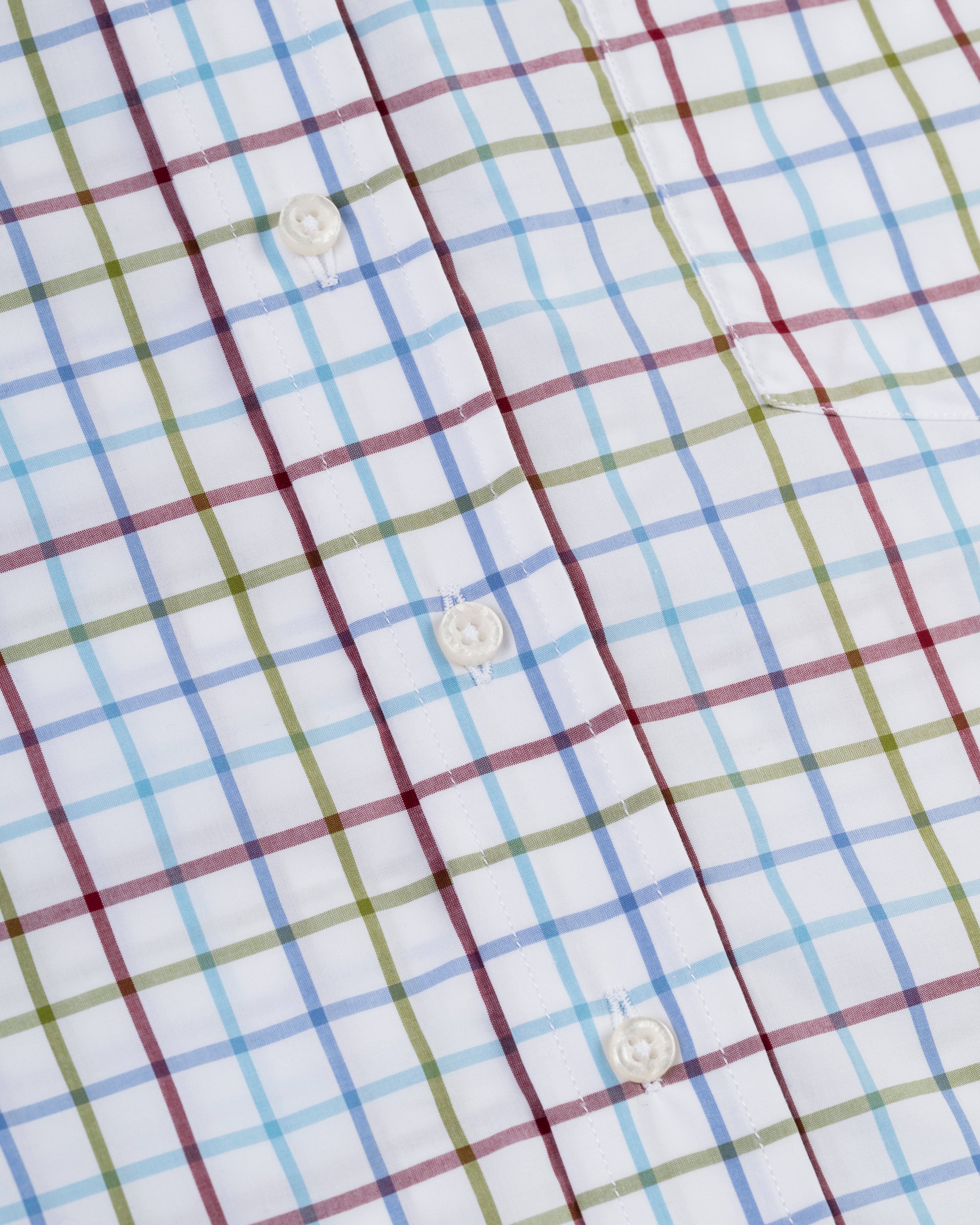 Olive & Burgundy Tattersall Button Down Sport Shirt - Classic Fit