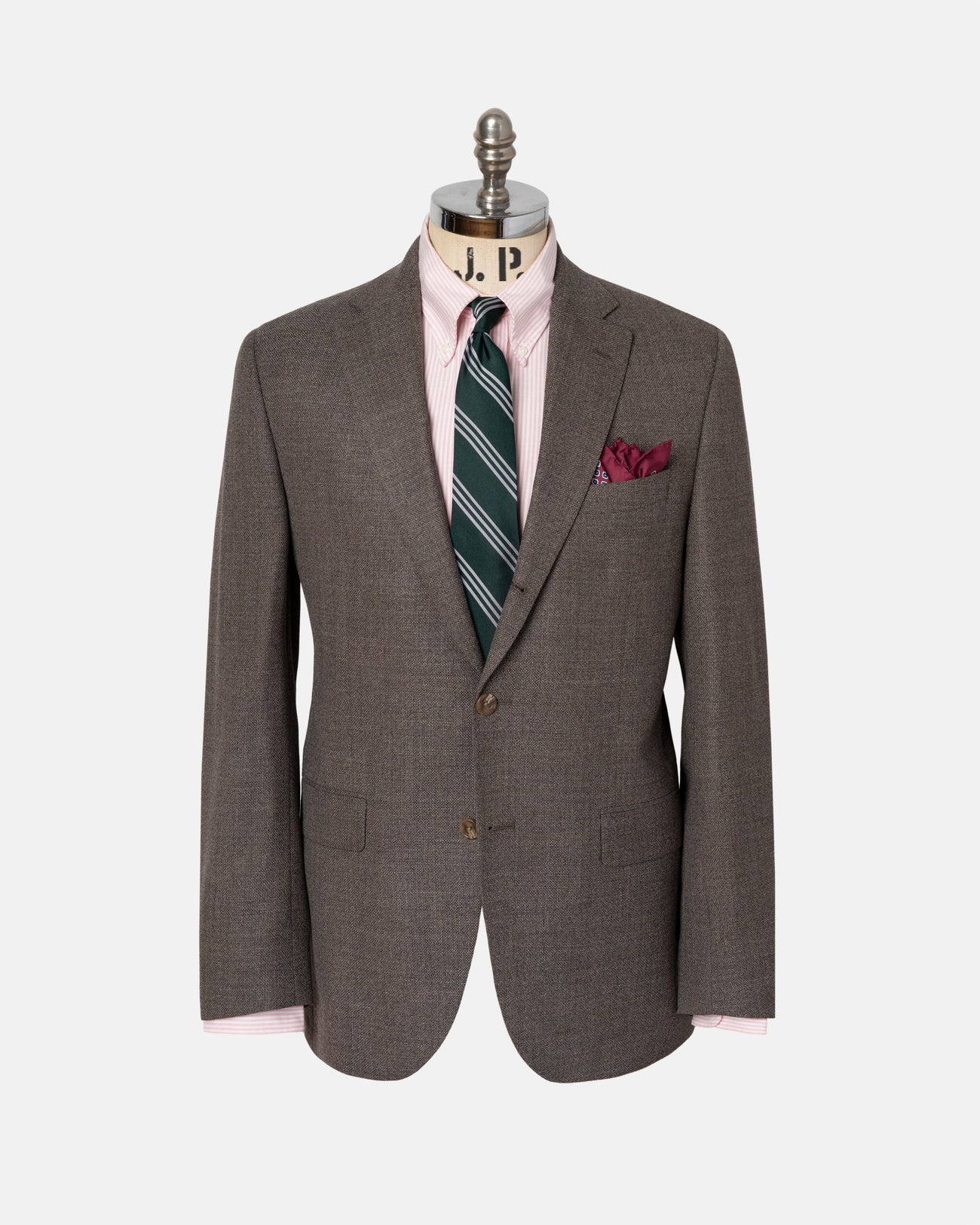 Made-in-Canada Solid Brown Wool Hopsack Sport Coat