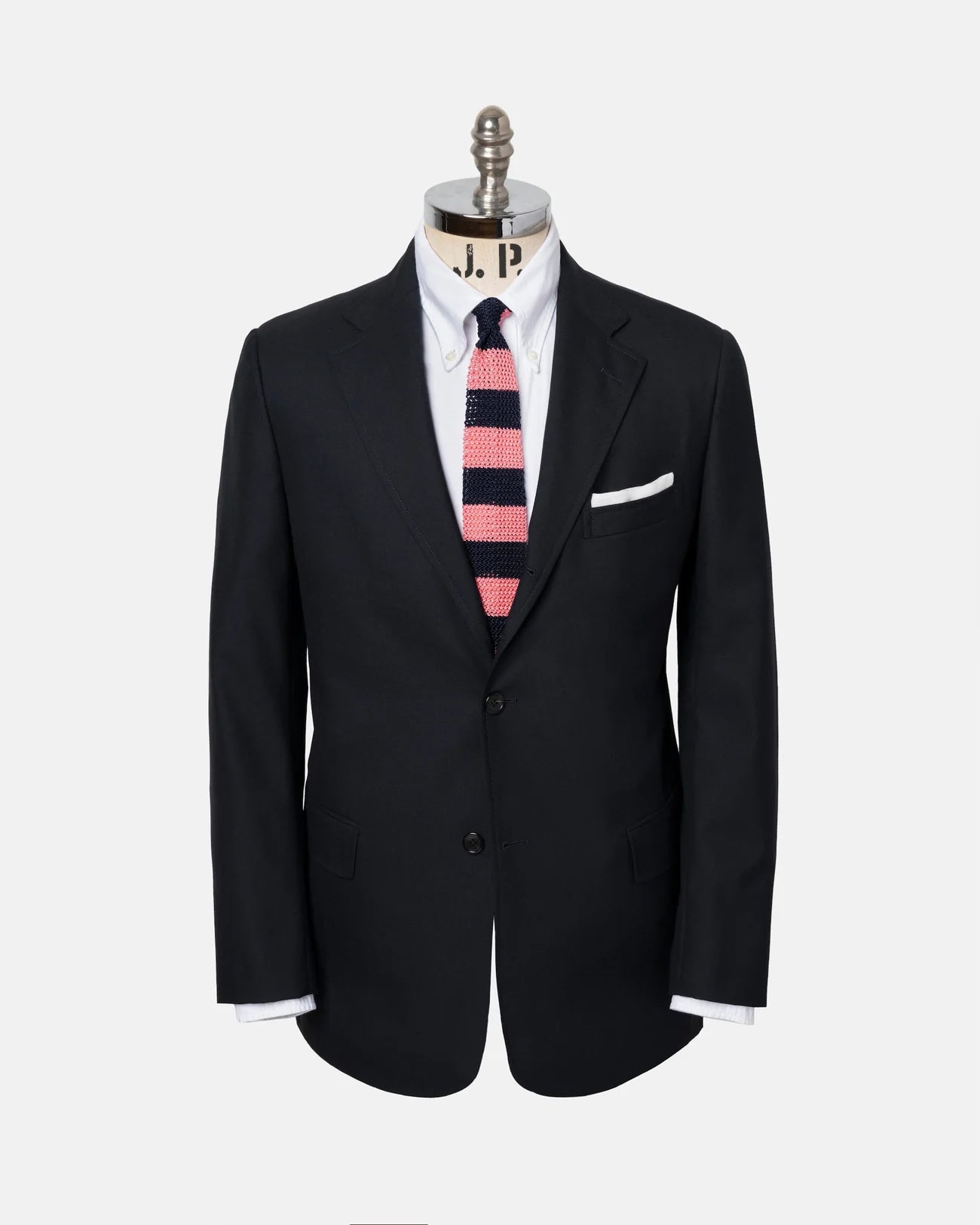 Solid Navy Merino Wool Suit - Trim Fit