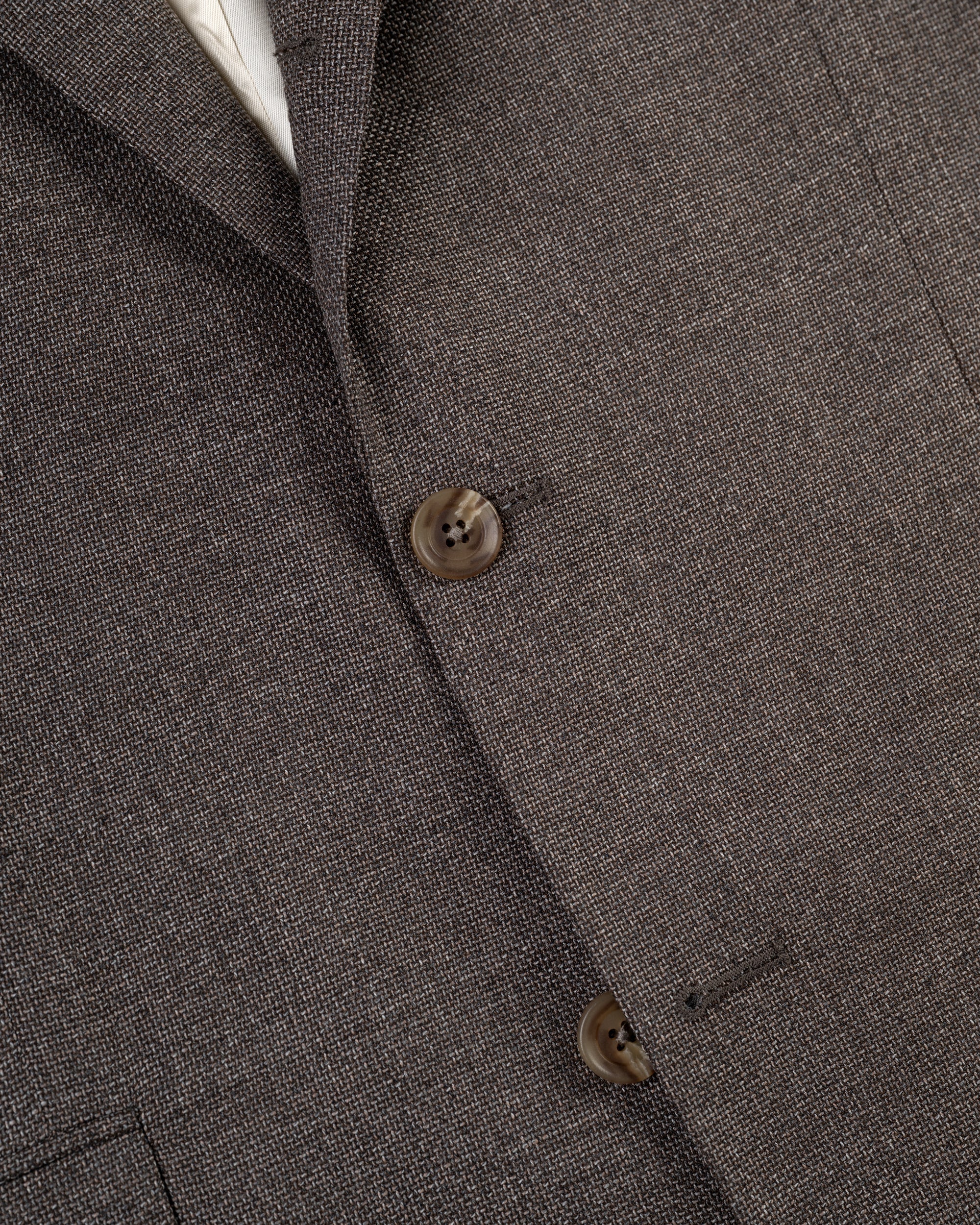 Made-in-Canada Solid Brown Wool Hopsack Sport Coat