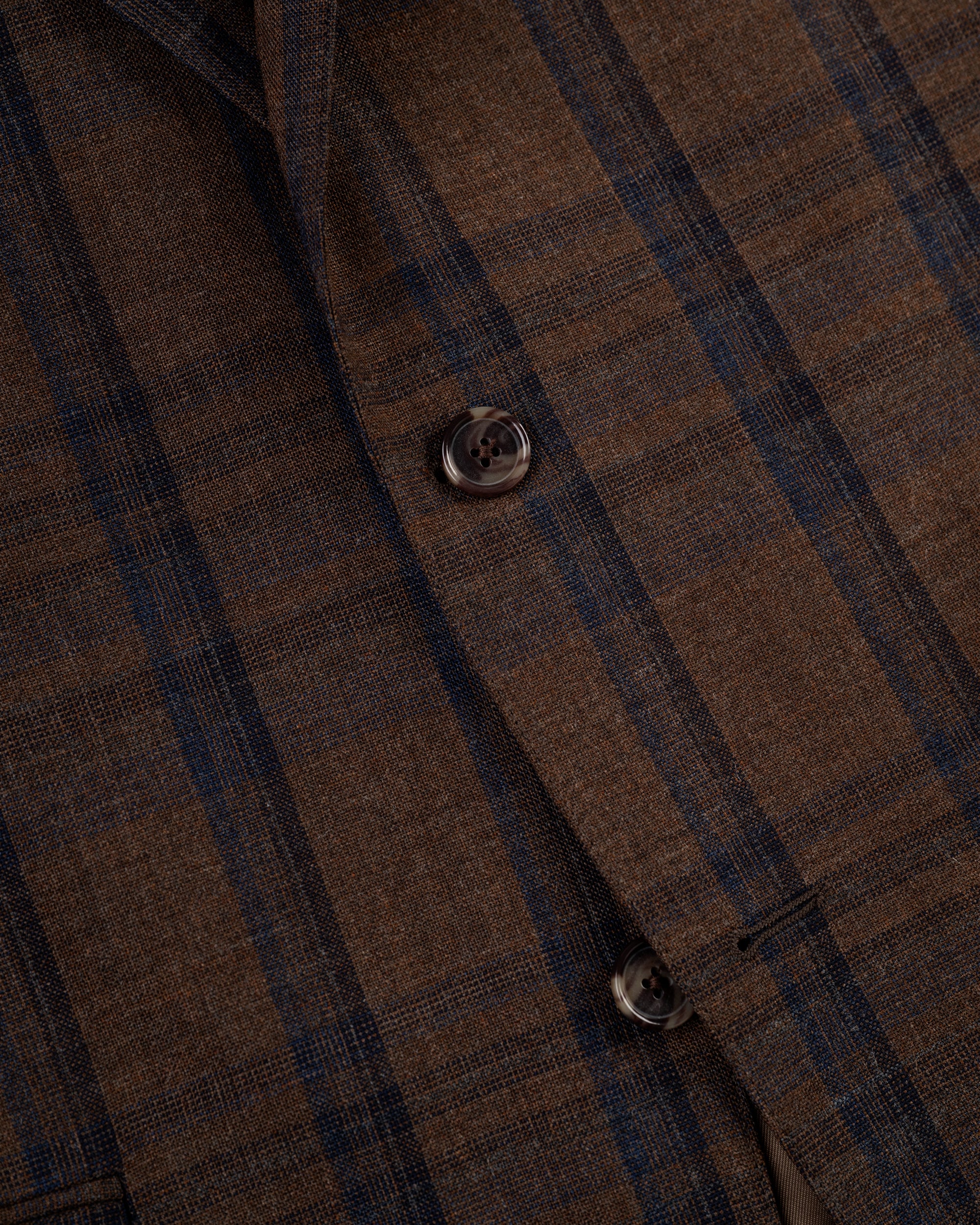 Made-in-USA Brown & Navy Windowpane Fox Air Wool Sport Coat