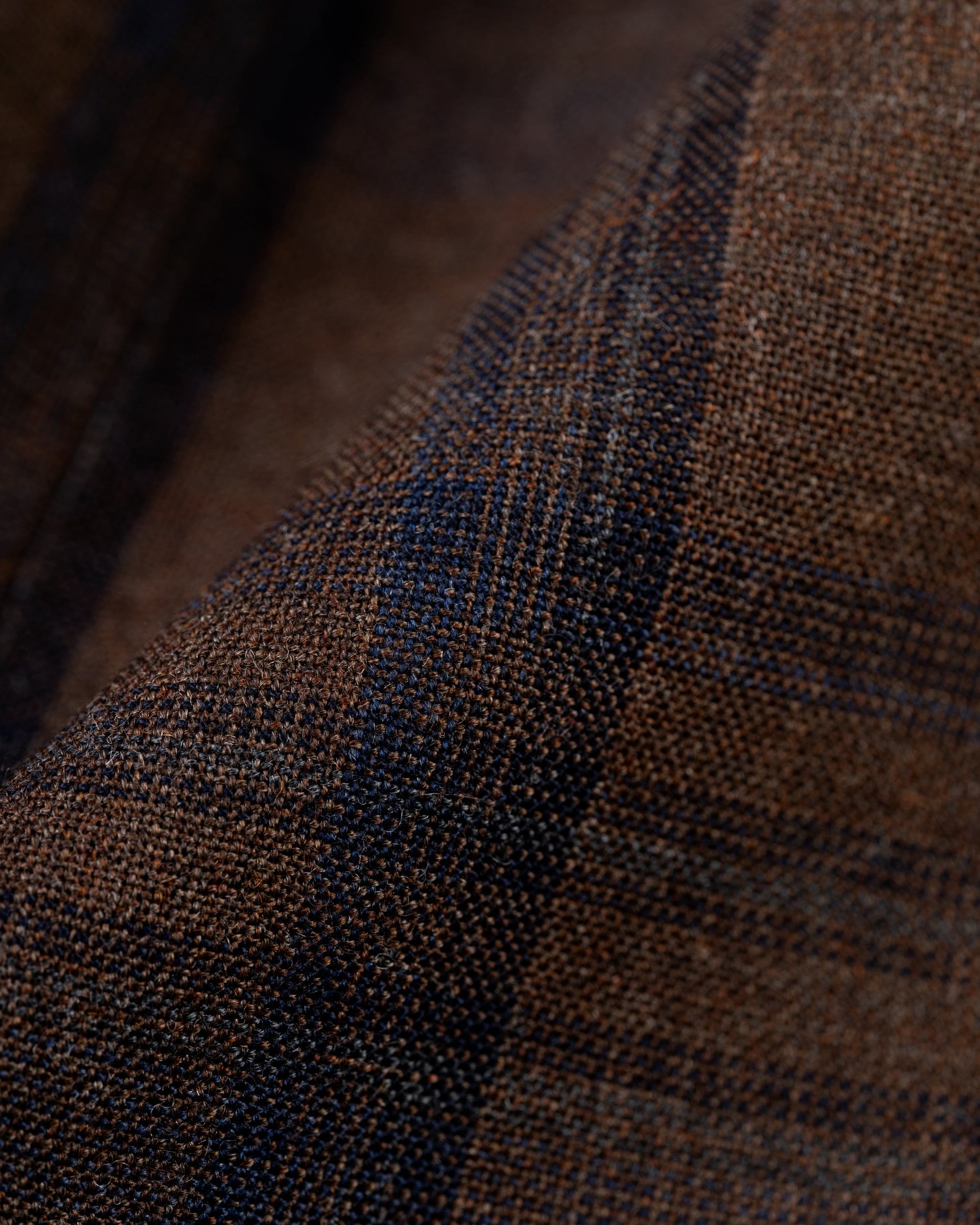 Made-in-USA Brown & Navy Windowpane Fox Air Wool Sport Coat