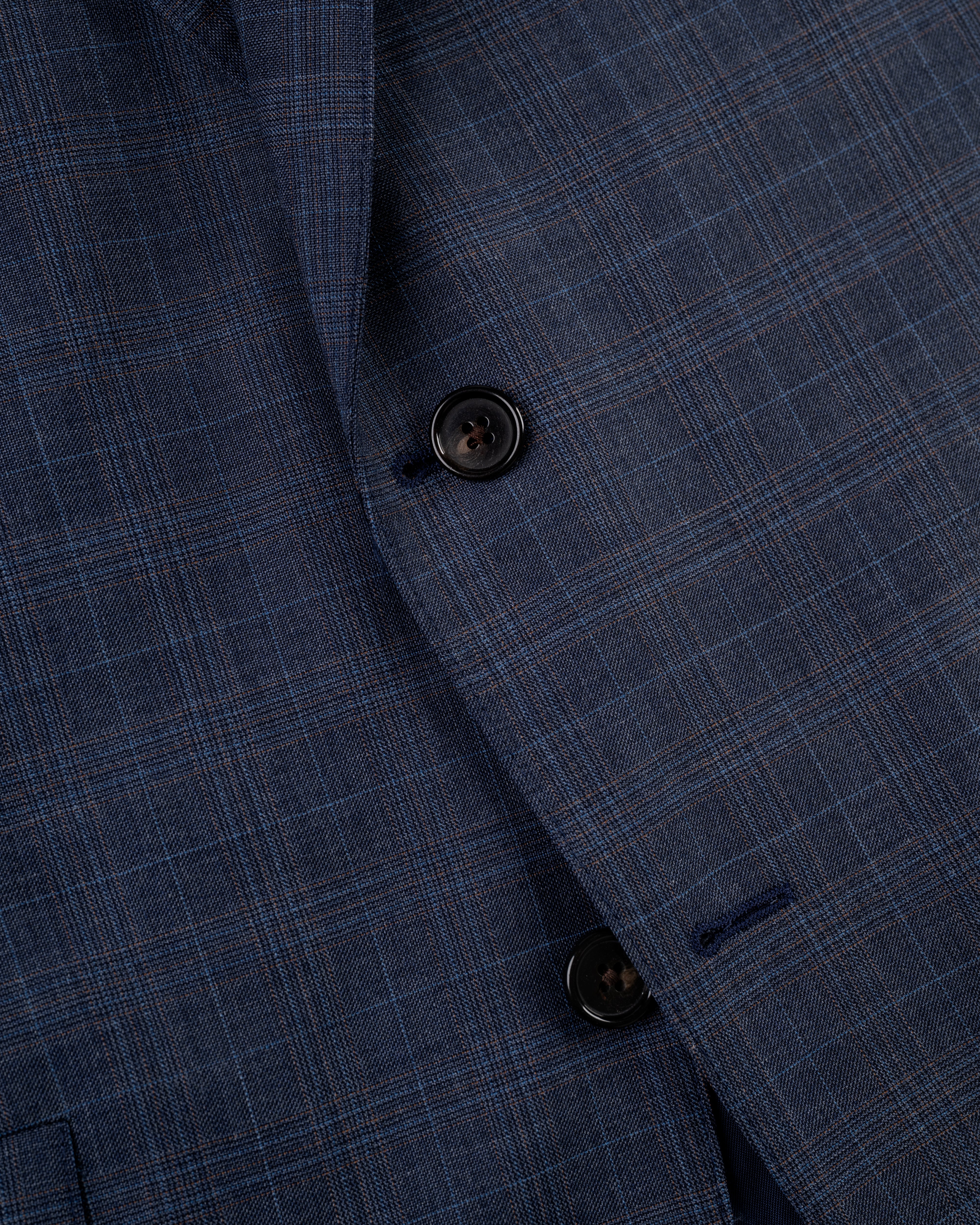 Made-in-USA Medium Blue Plaid Wool Suit