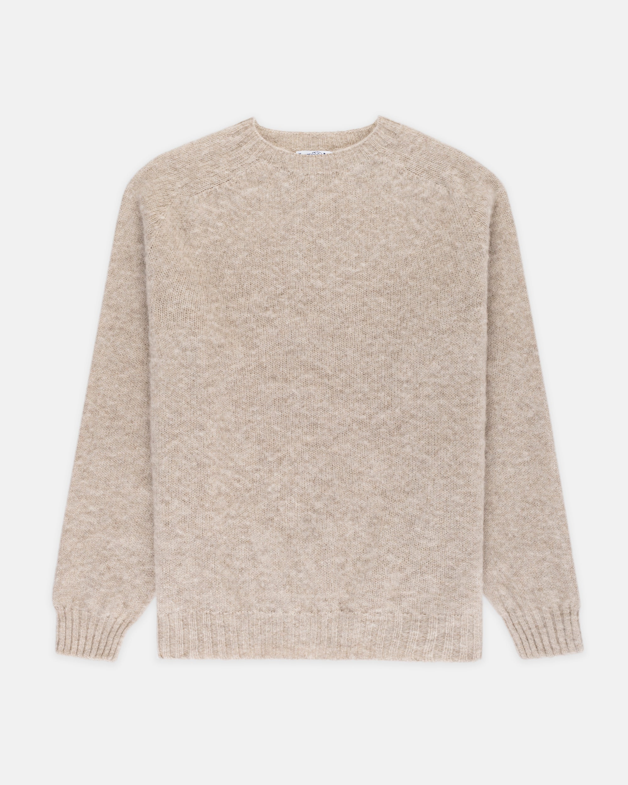 Made-in-Scotland Cream Shaggy Dog Sweater - Trim Fit