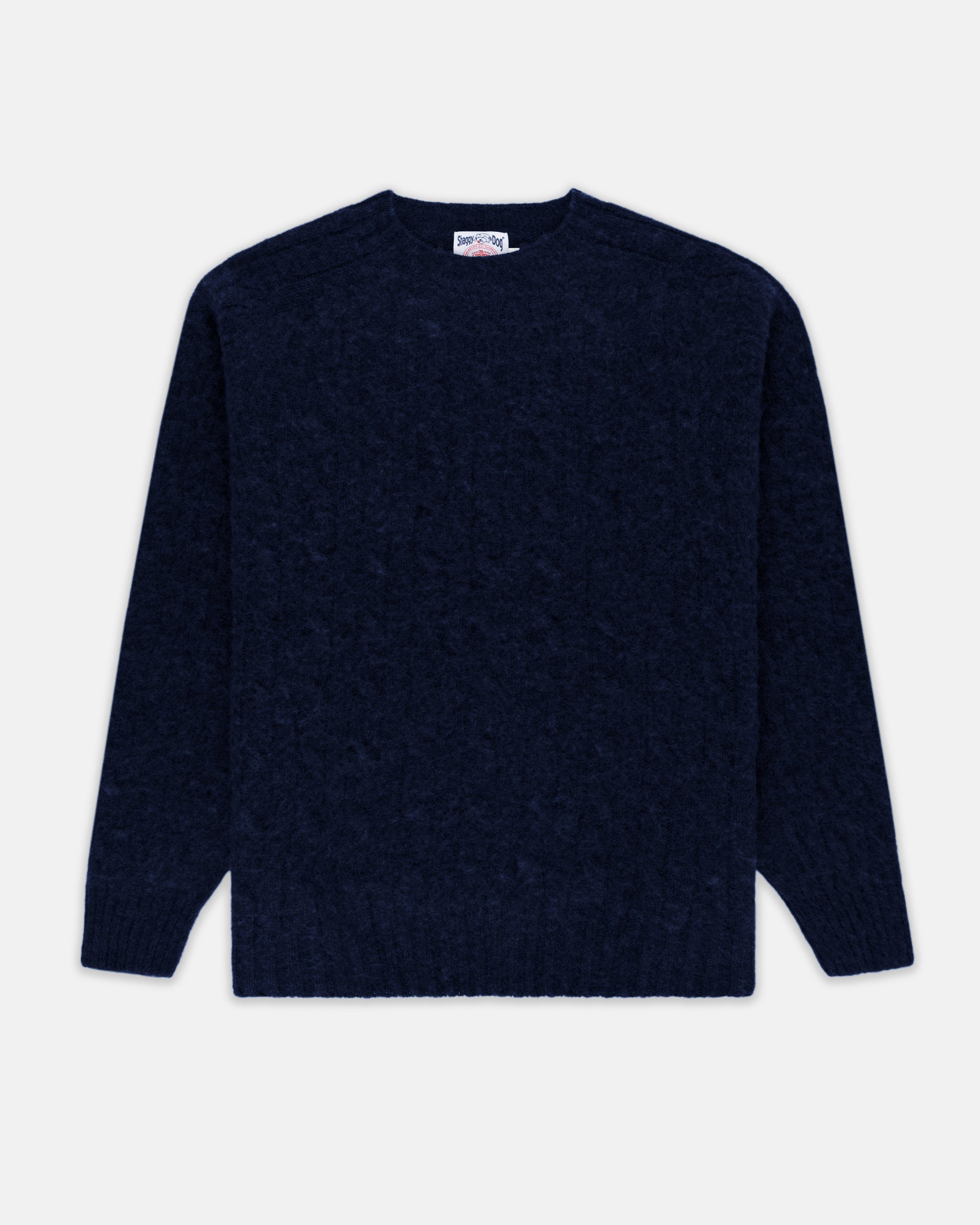 Made-in-Scotland Navy Shaggy Dog Cableknit Sweater - Classic Fit