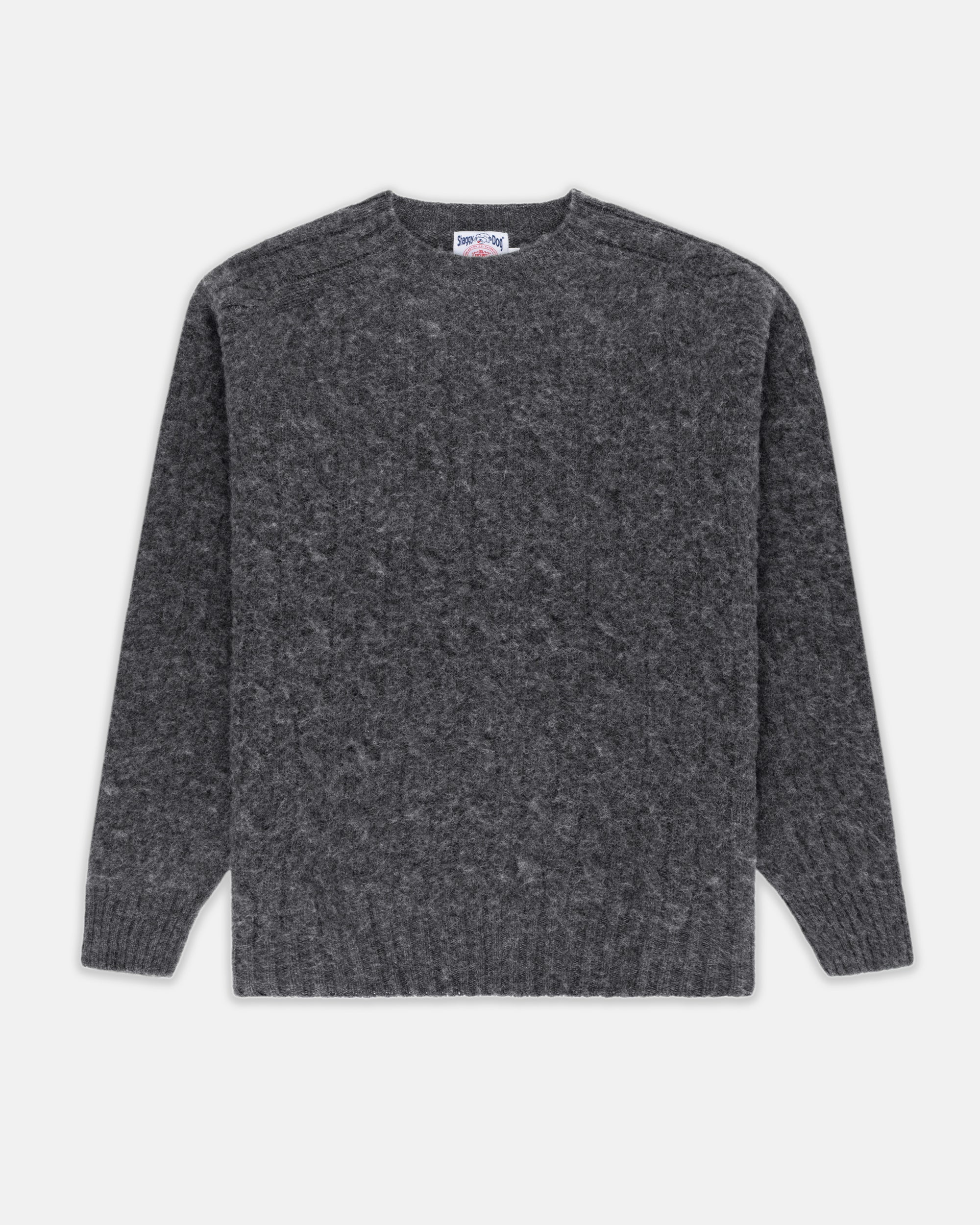 Made-in-Scotland Gray Shaggy Dog Cableknit Sweater - Classic Fit