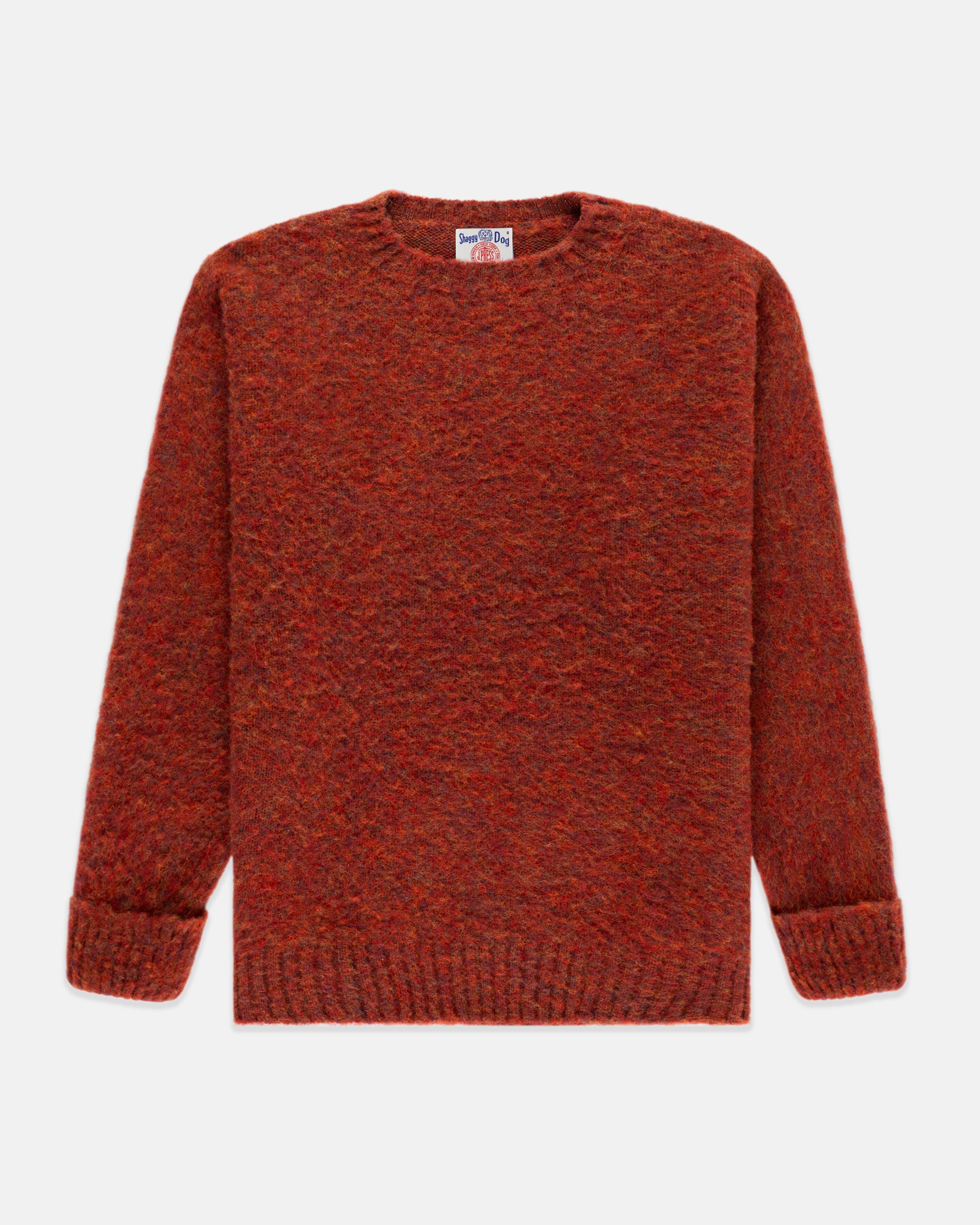 Made-in-Scotland Orange Mix Shaggy Dog Sweater - Classic Fit