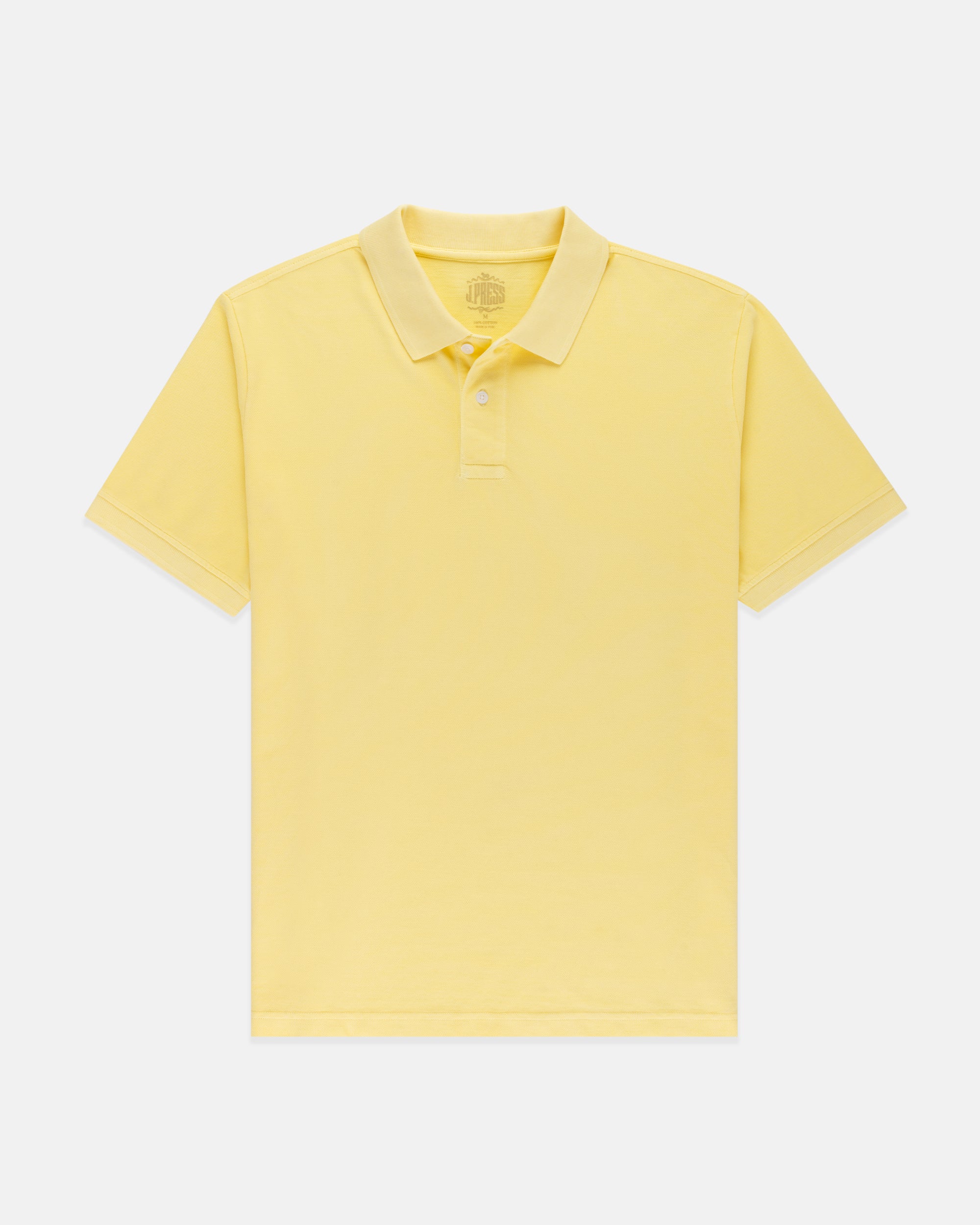 Yellow Cotton Pique Polo - Classic Fit