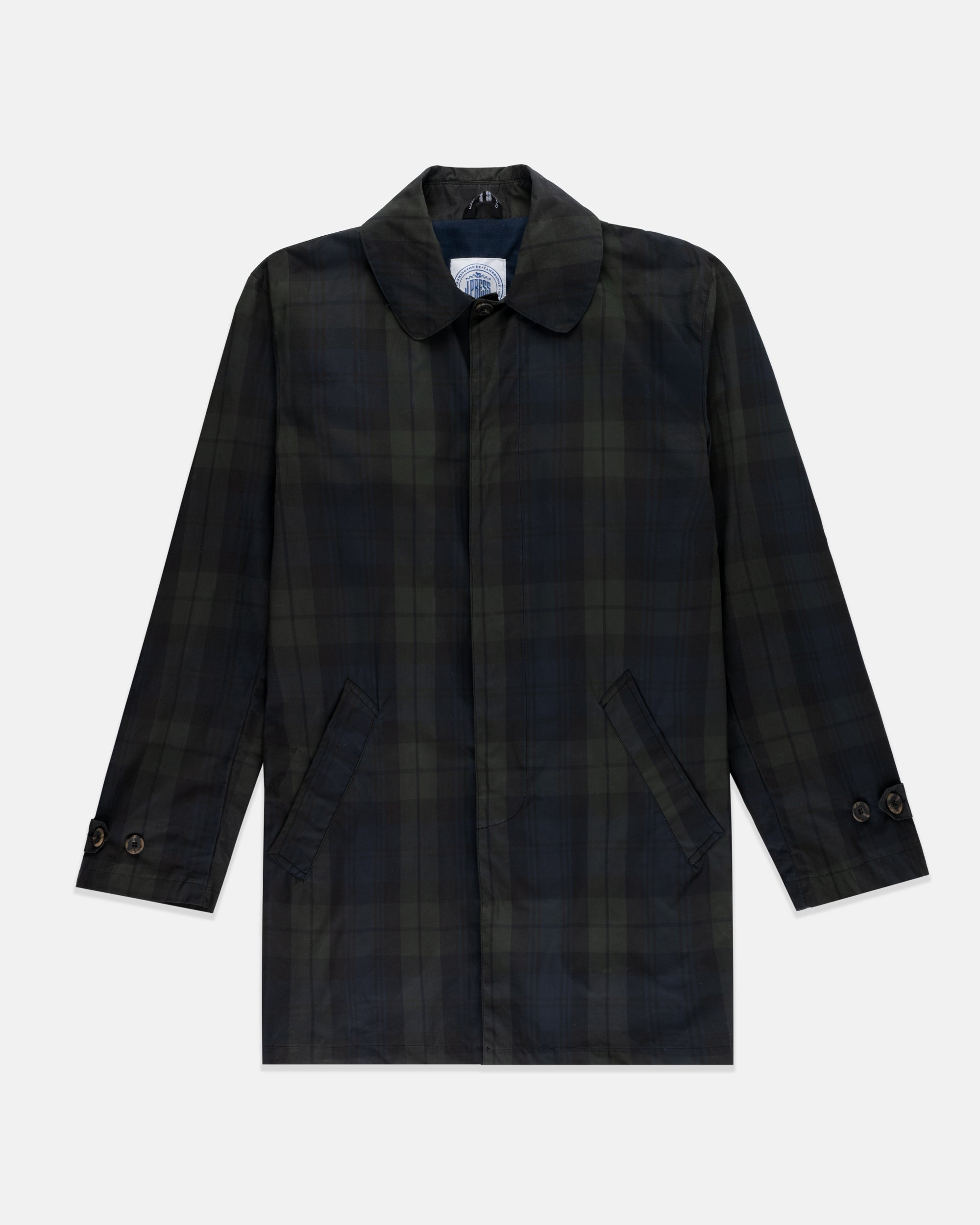 Made-in-England Blackwatch Tartan Mayfair Rain Coat