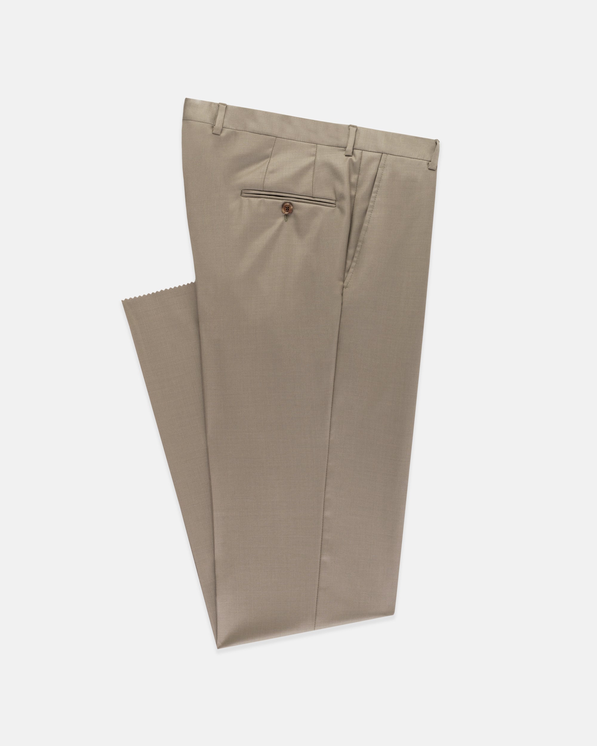 Made-in-USA Solid Tan Super 120s Wool Suit - Custom Make