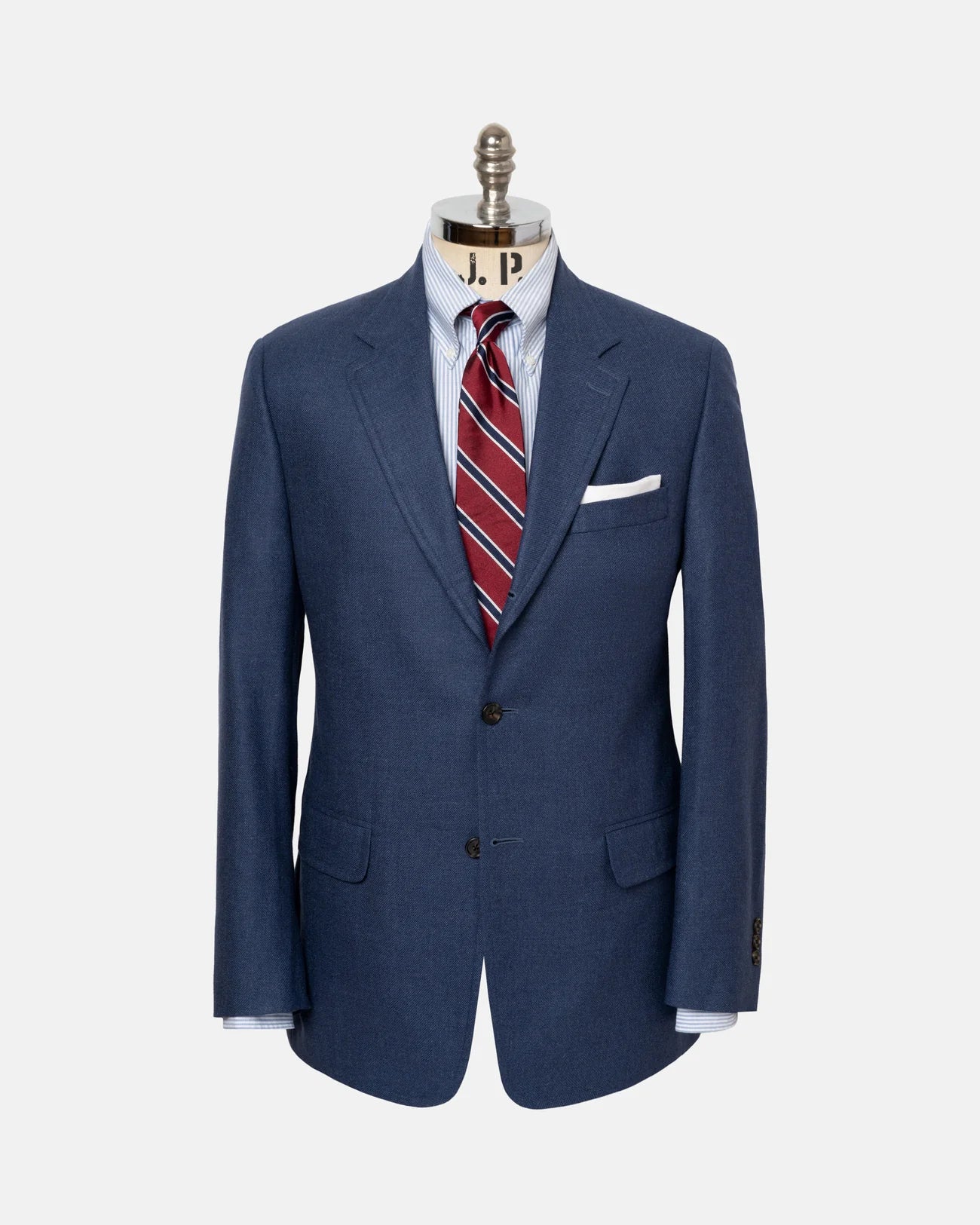 Made-in-Canada Solid Medium Blue Wool Sport Coat