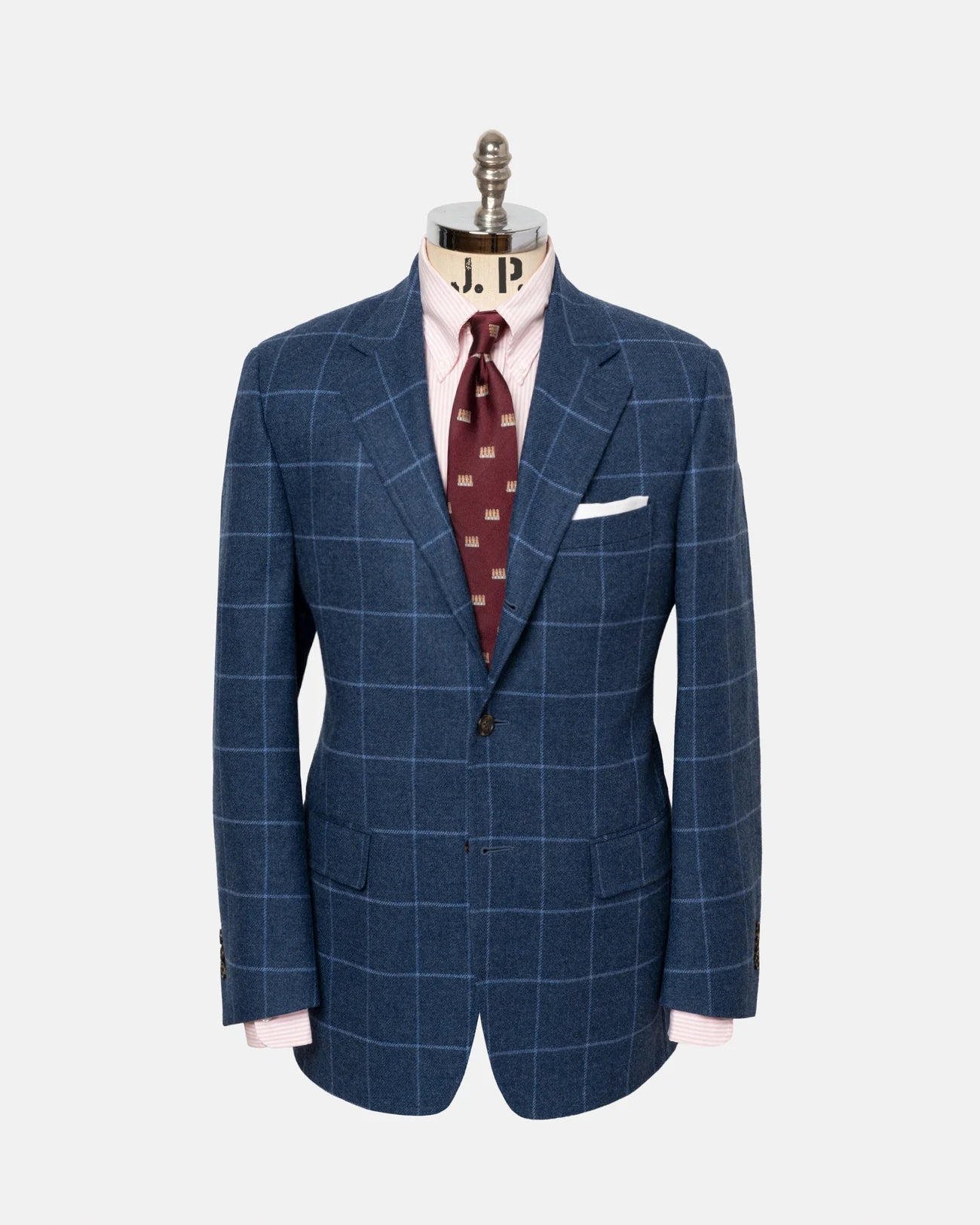 Made-in-Canada Medium Blue with Light Blue Windowpane Sport Coat