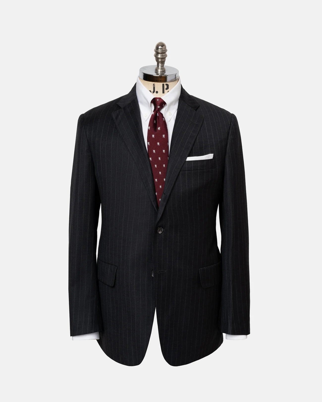 Made-in-USA Charcoal Chalkstripe Super 120s Wool Suit