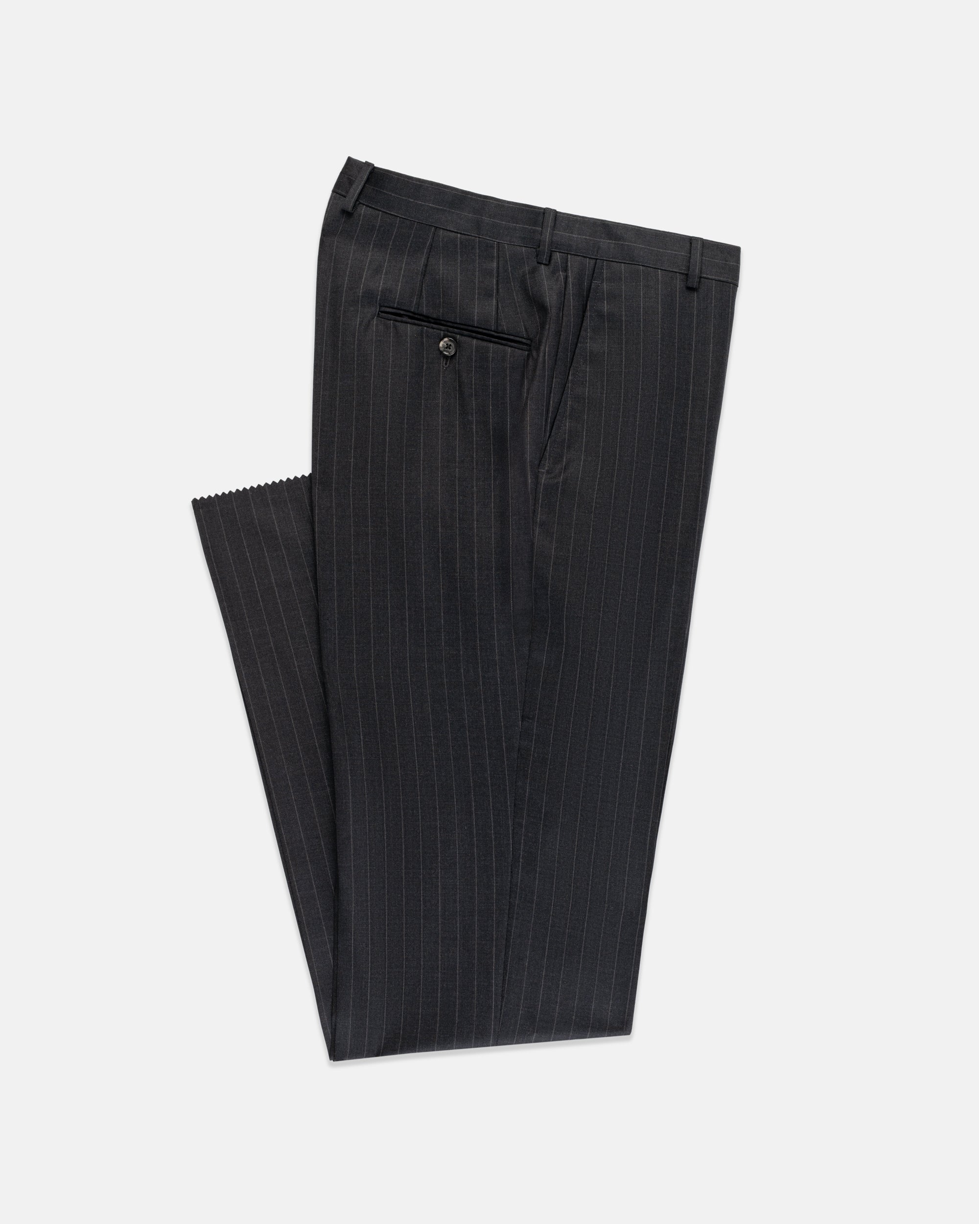 Made-in-USA Charcoal Chalkstripe Super 120s Wool Suit