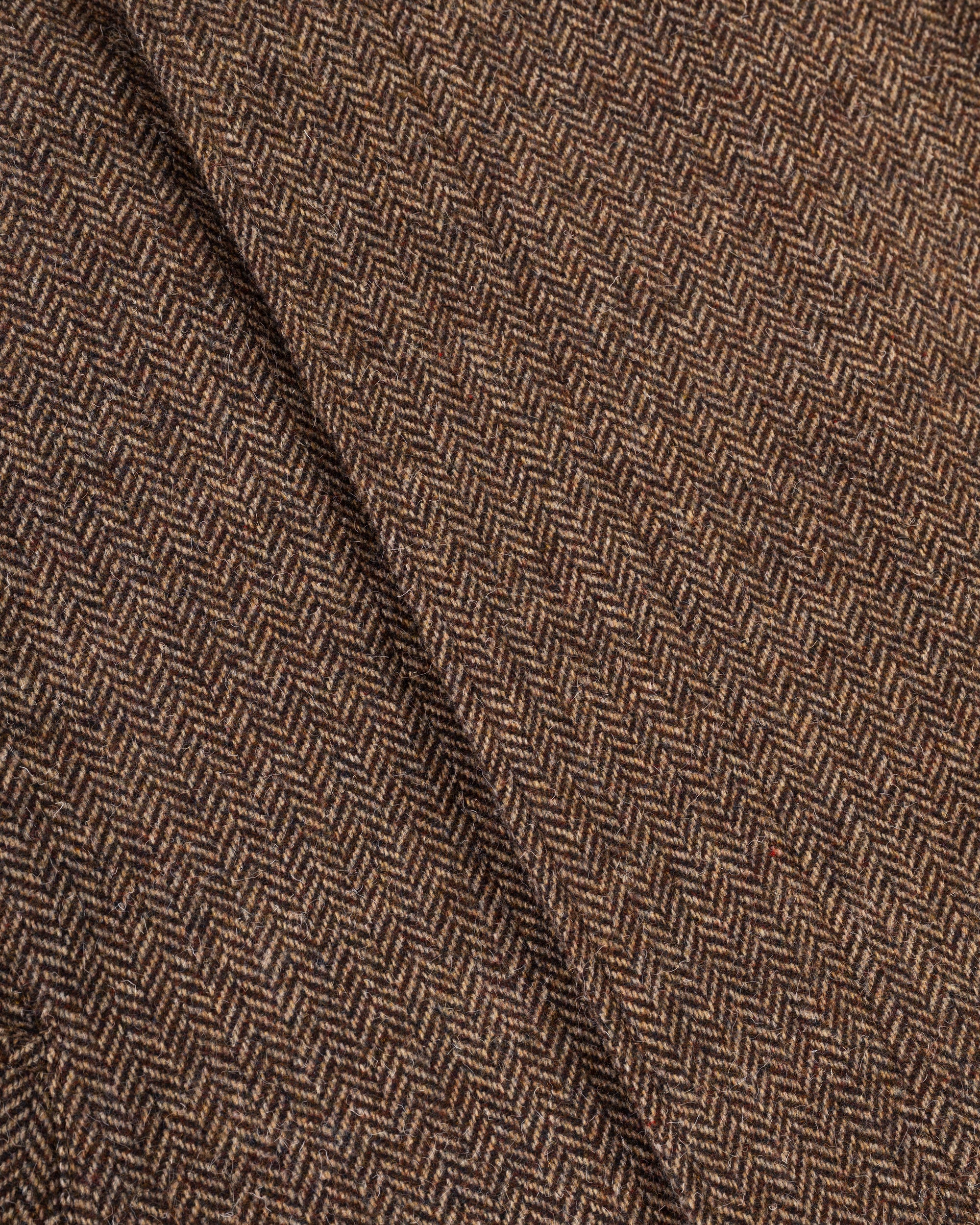 Brown Herringbone British Tweed Balmacaan