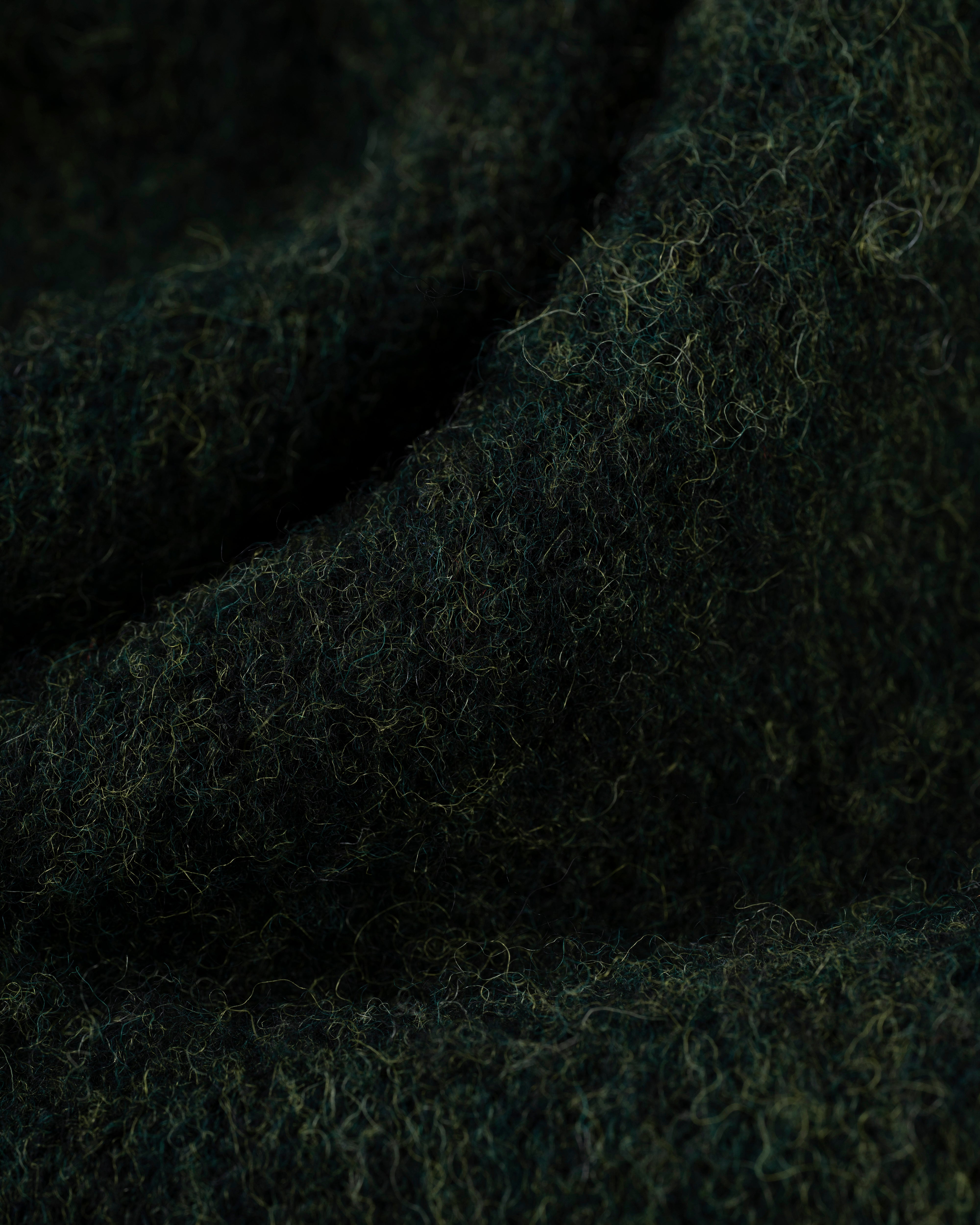 Made-in-Scotland Dark Green Marl Shaggy Dog Sweater - Classic Fit