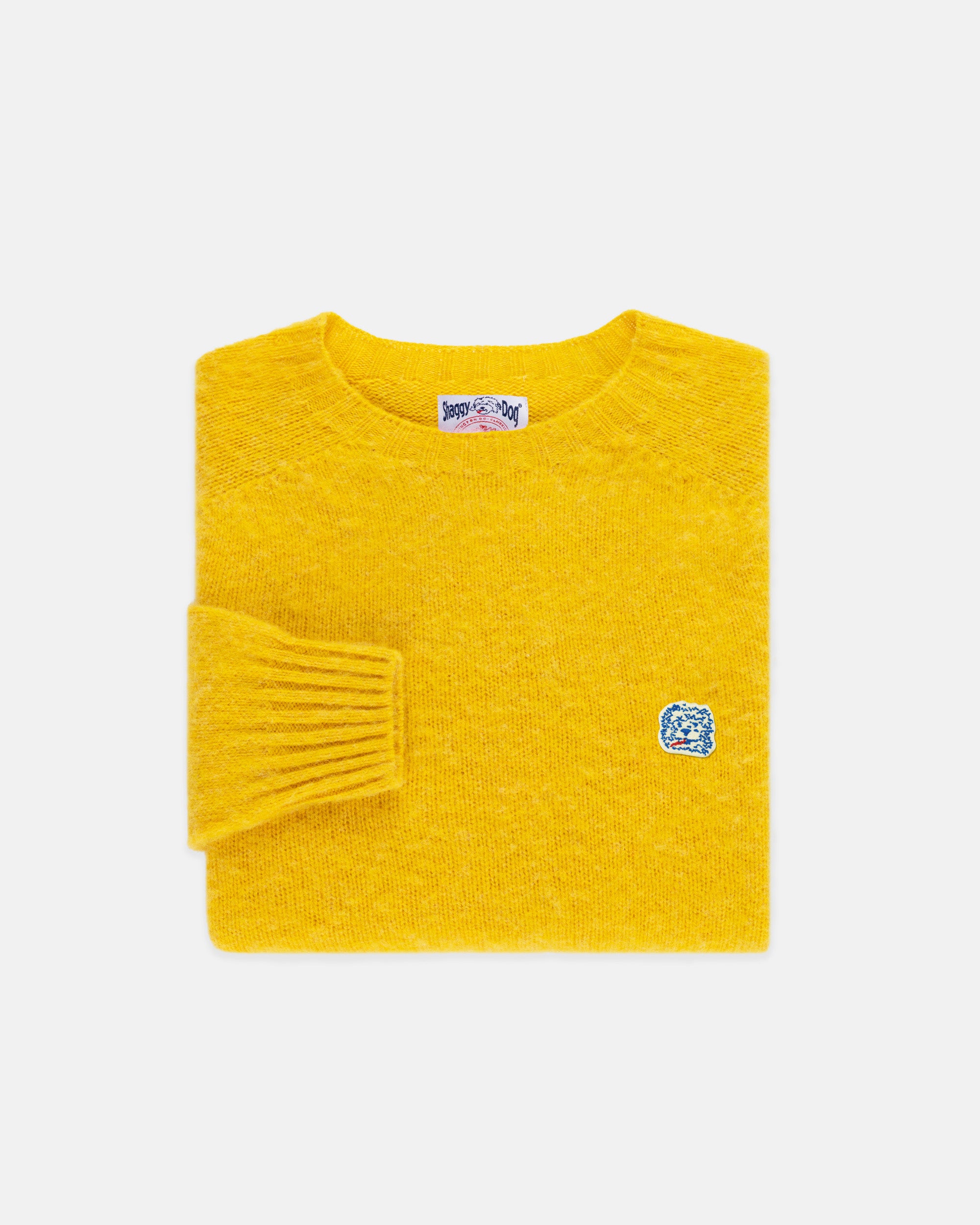 Made-in-Scotland Yellow Shaggy Dog Icon Sweater - Trim Fit