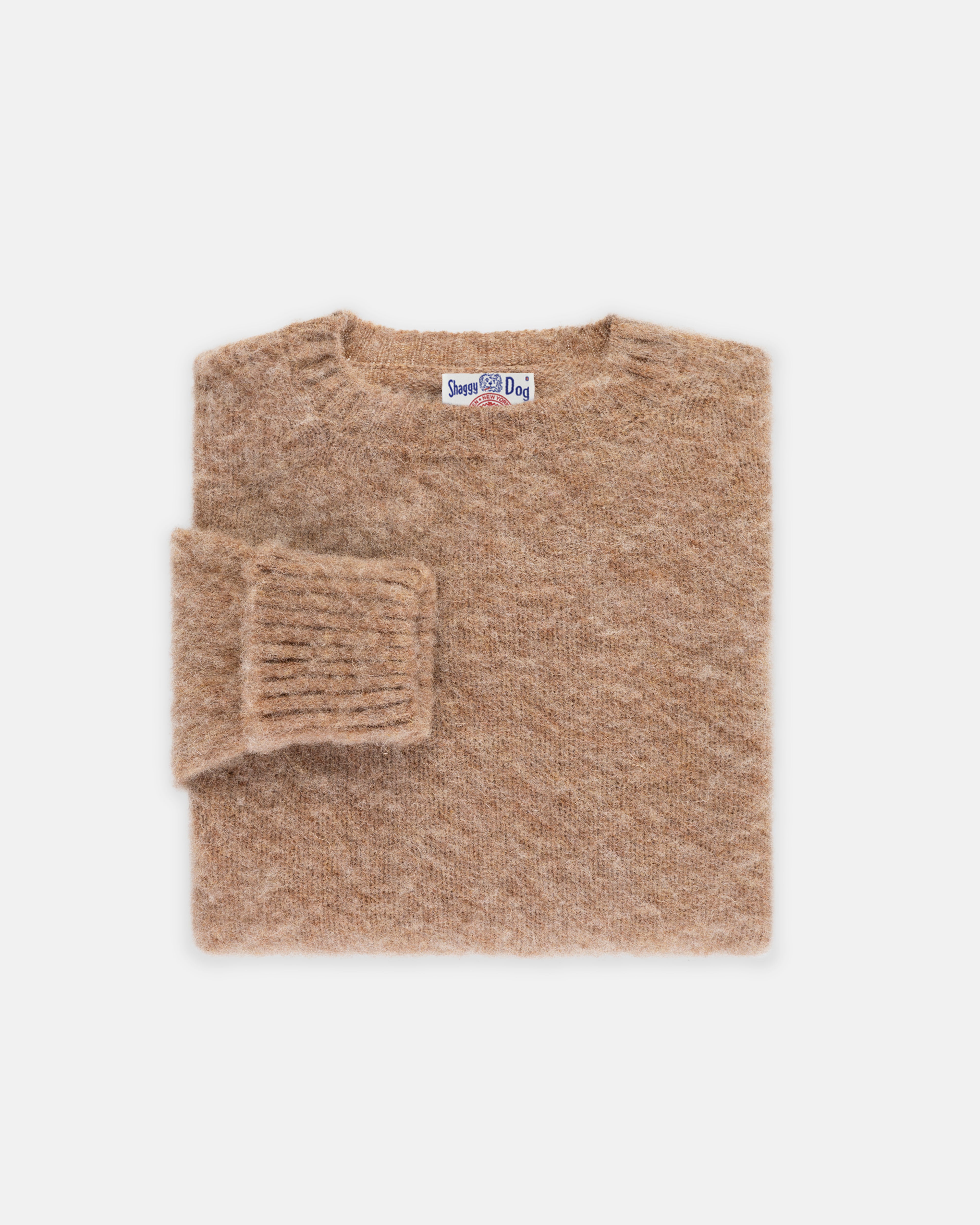Made-in-Scotland Tan Shaggy Dog Sweater - Classic Fit