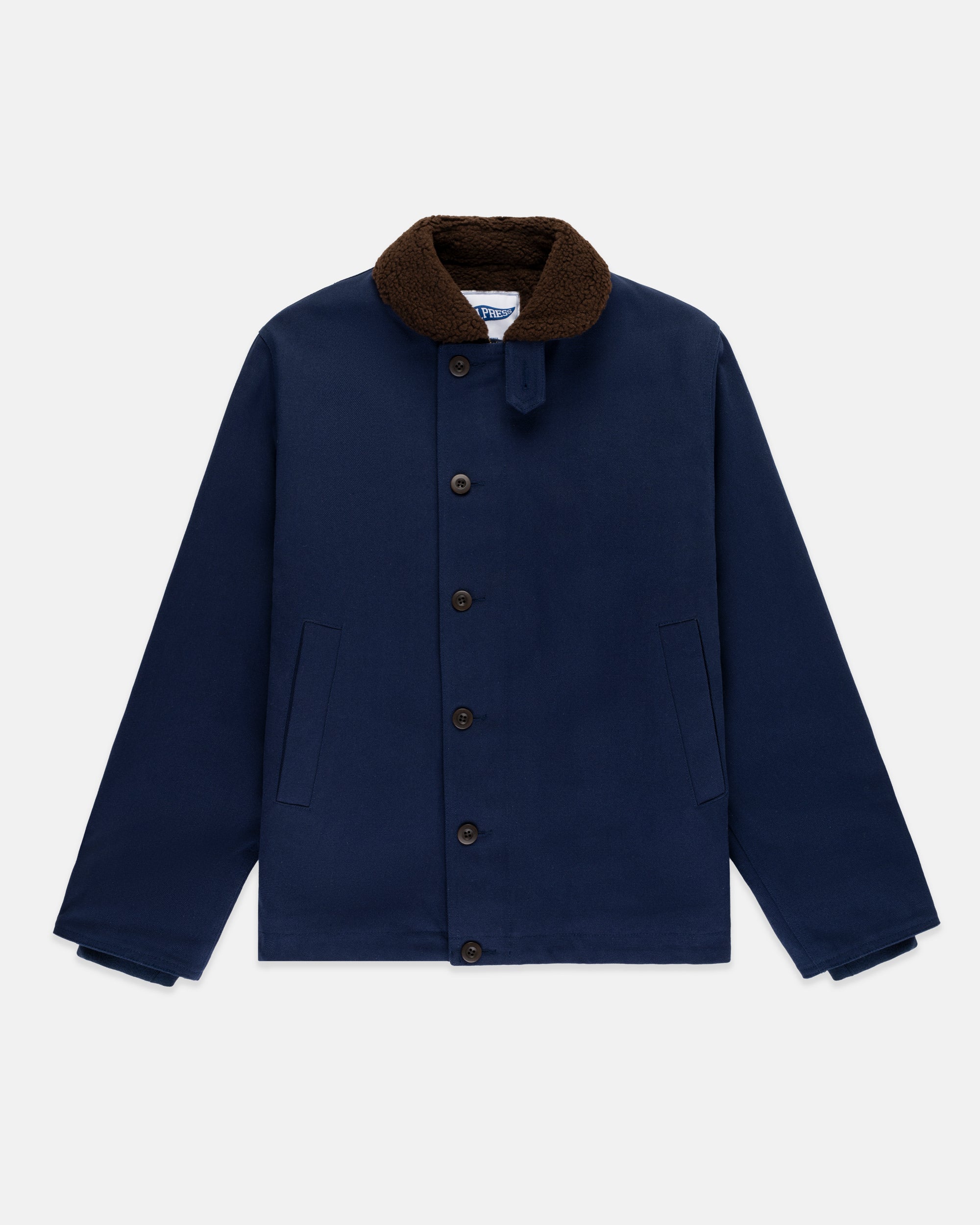 Navy Fleece-lined Canvas Deck Jacket