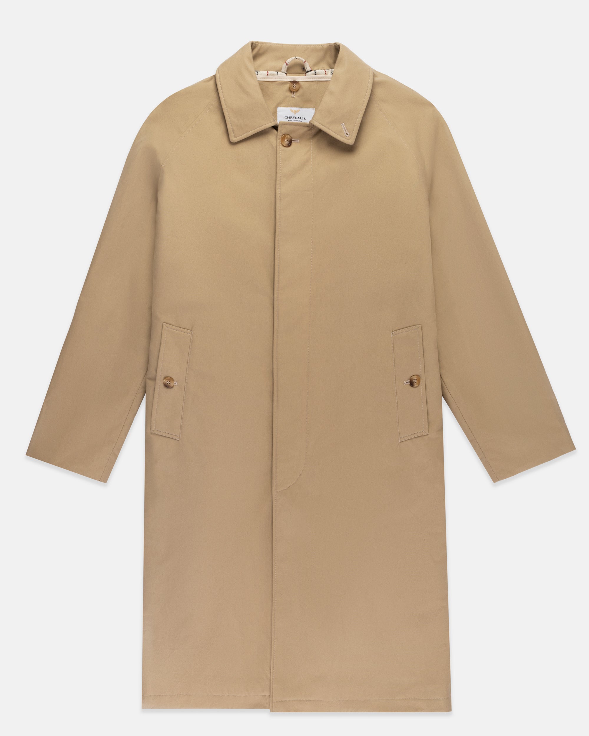 Made-in-England Beige Waterproof Raincoat