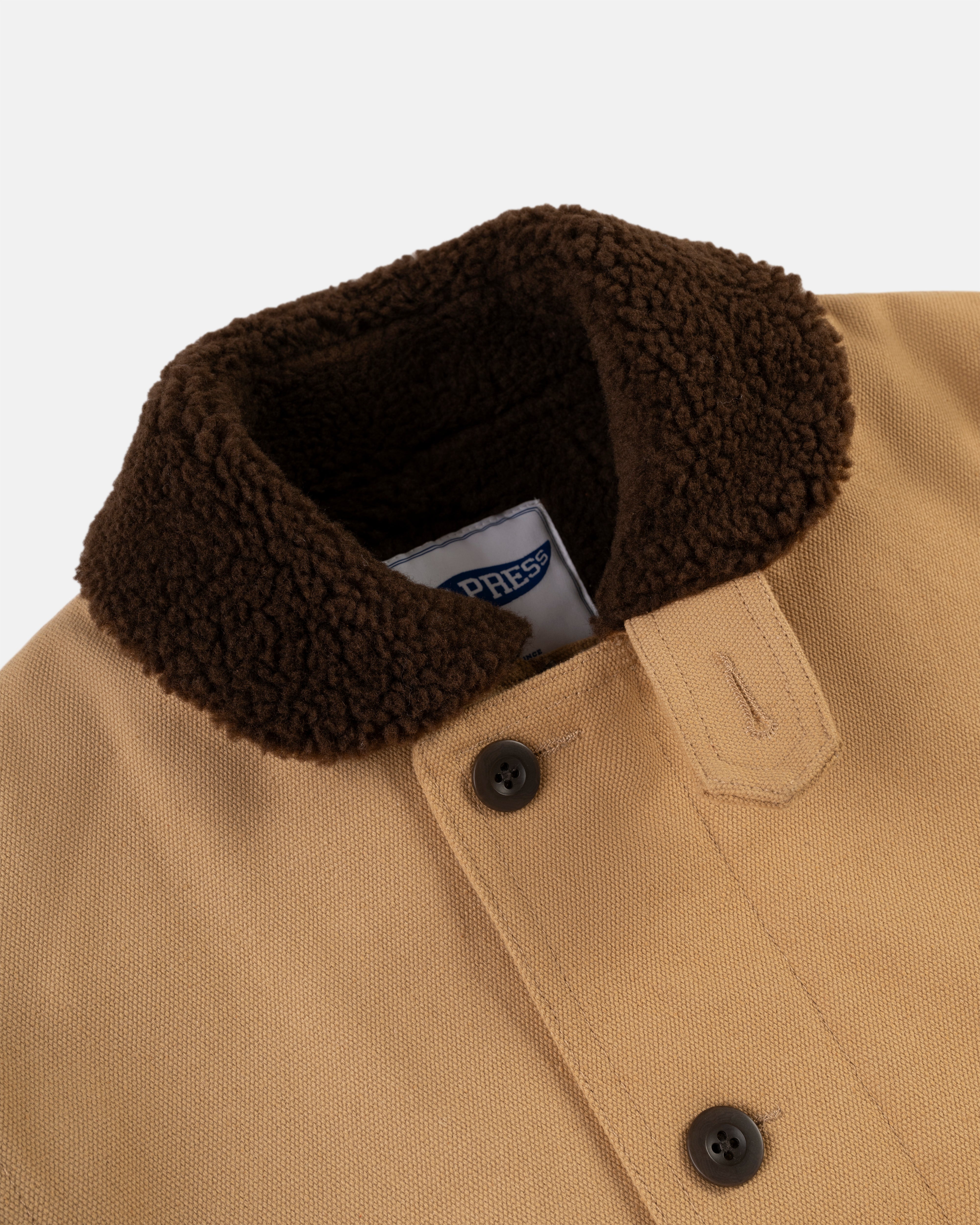 Khaki Fleece-lined Canvas Deck Jacket