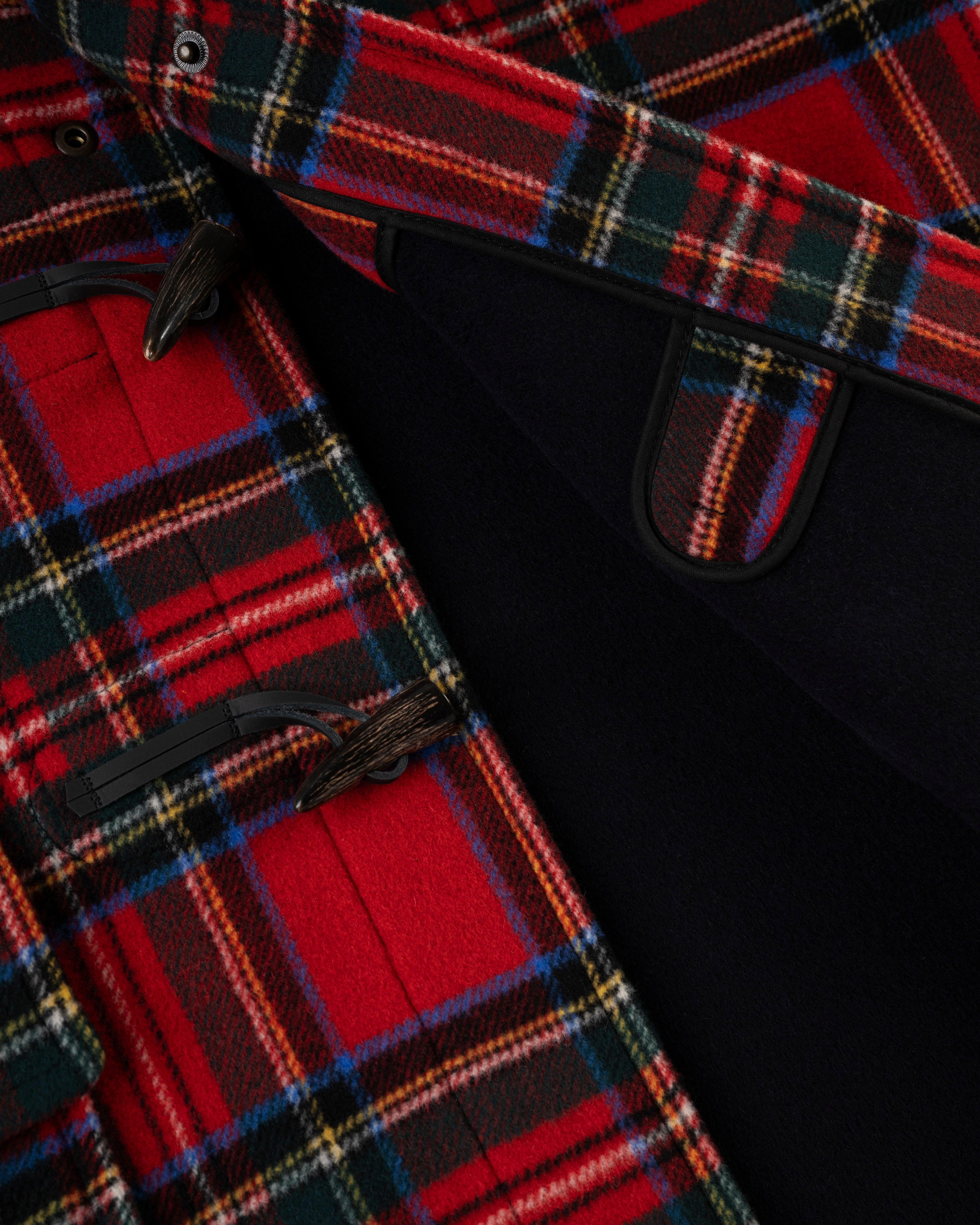 Made-in-England Royal Stewart Tartan Classic Morris Duffle Coat